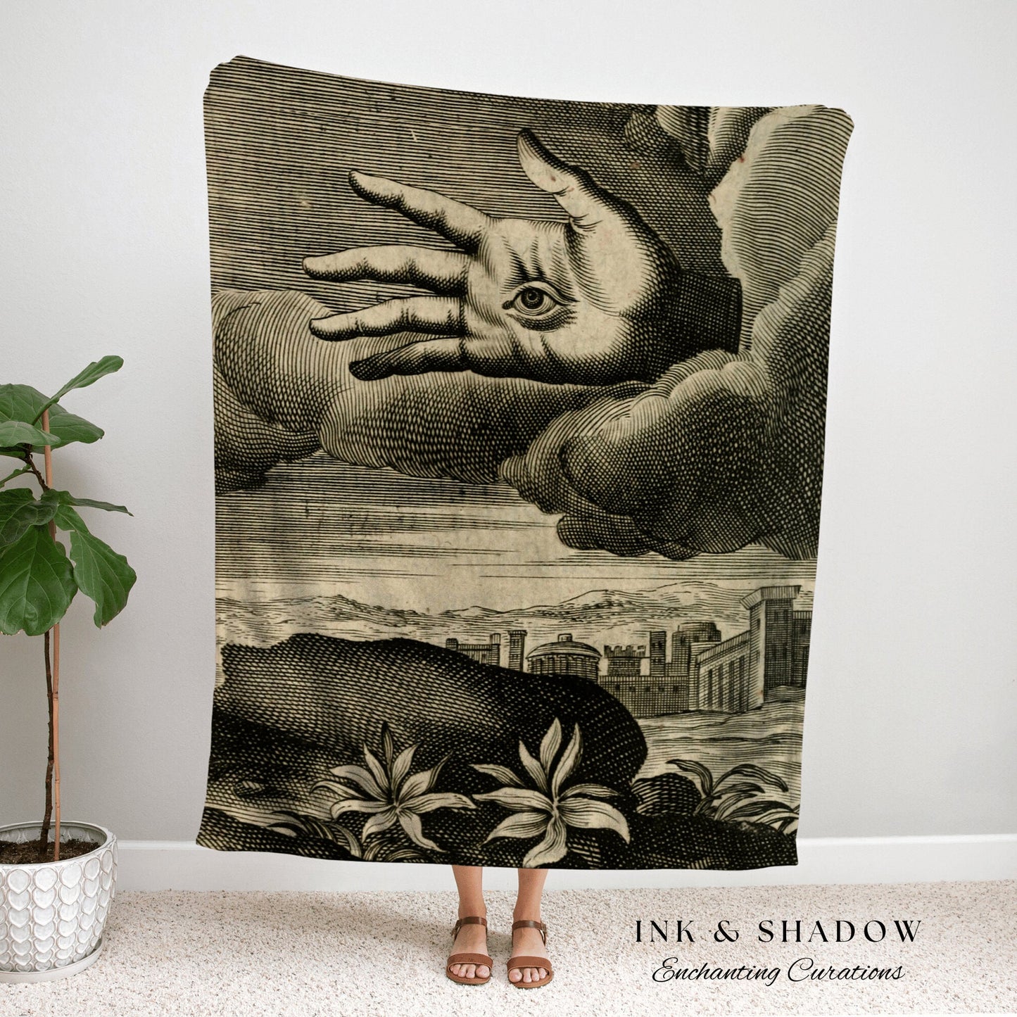 Dark Academia Tapestry Woven Blanket | Woven Wall Hanging Whimsigoth Decor | "Recueil D'emblemes Divers" | Dark Cottagecore Gothic Tapestry