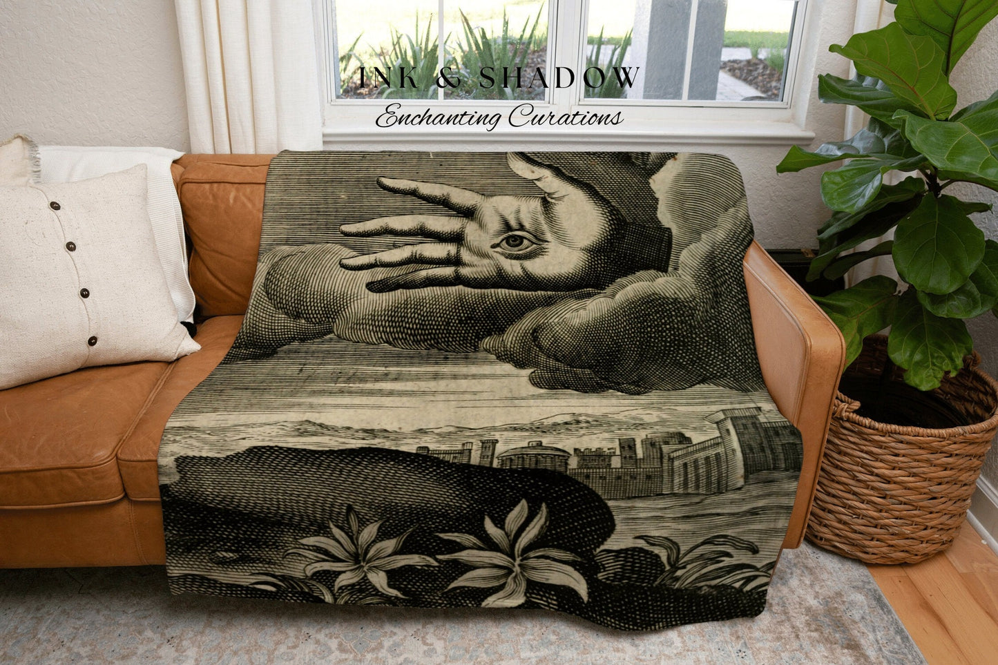 Dark Academia Tapestry Woven Blanket | Woven Wall Hanging Whimsigoth Decor | "Recueil D'emblemes Divers" | Dark Cottagecore Gothic Tapestry