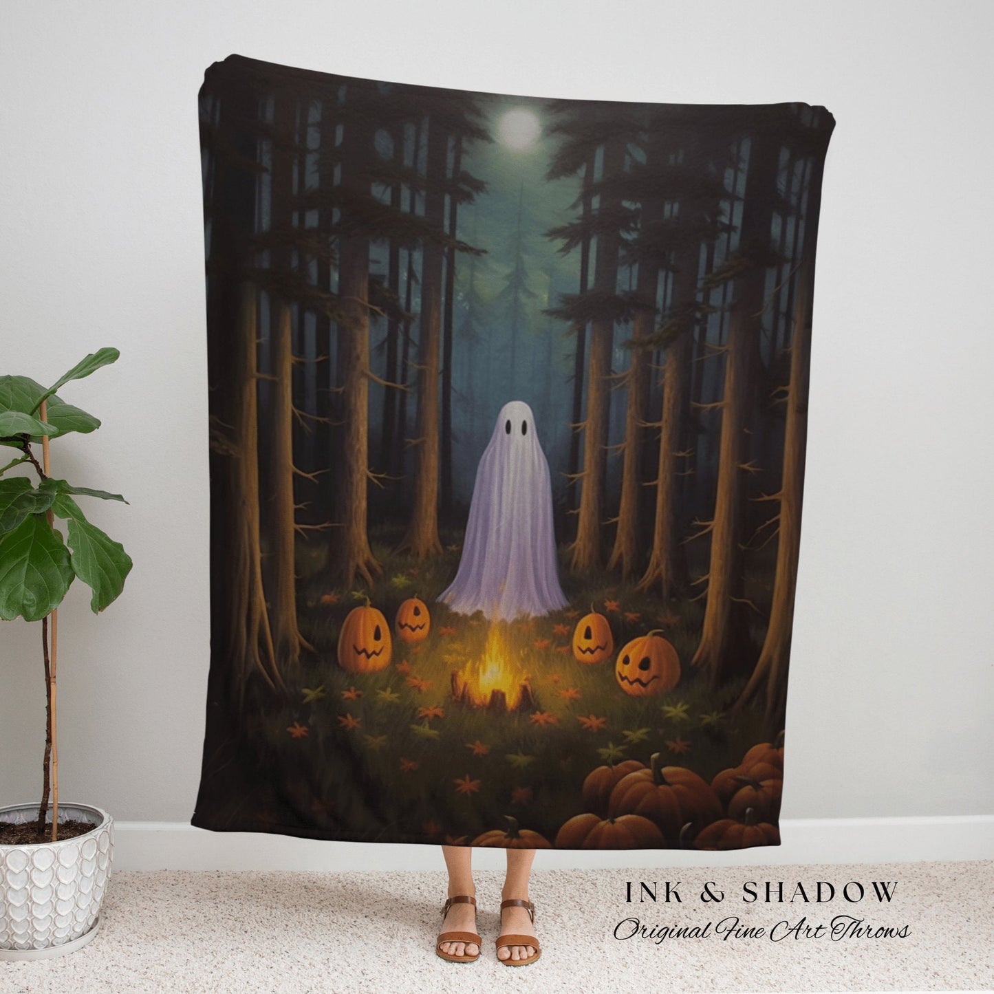 Macabre Ghost Painting Tapestry Blanket Ghost Spooky Tapestry | Halloween Vintage Ghost Art Woven Tapestry Halloween Decor Dark Academia Art