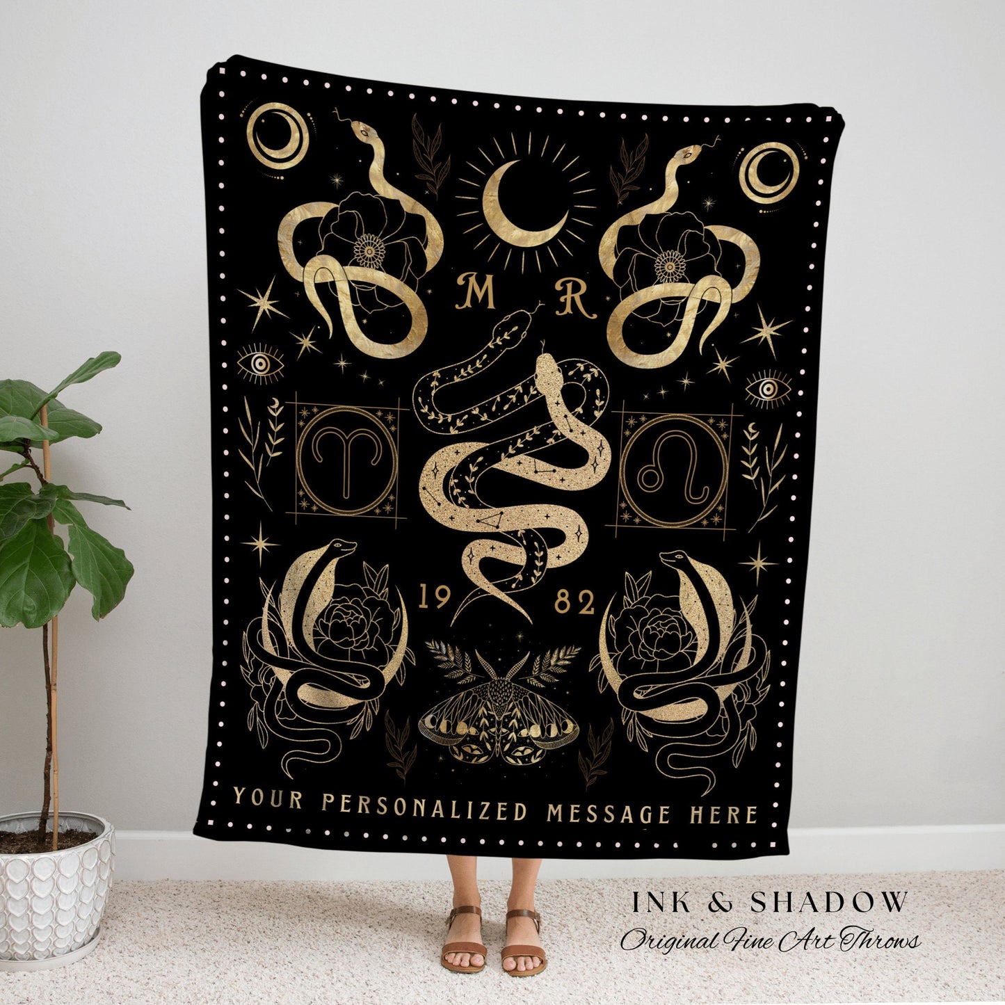 Couples Zodiac Blanket | Celestial Wedding Anniversary Gift Couples Astrology Custom Sign Blanket Woven Throw Personalized Wedding Custom |