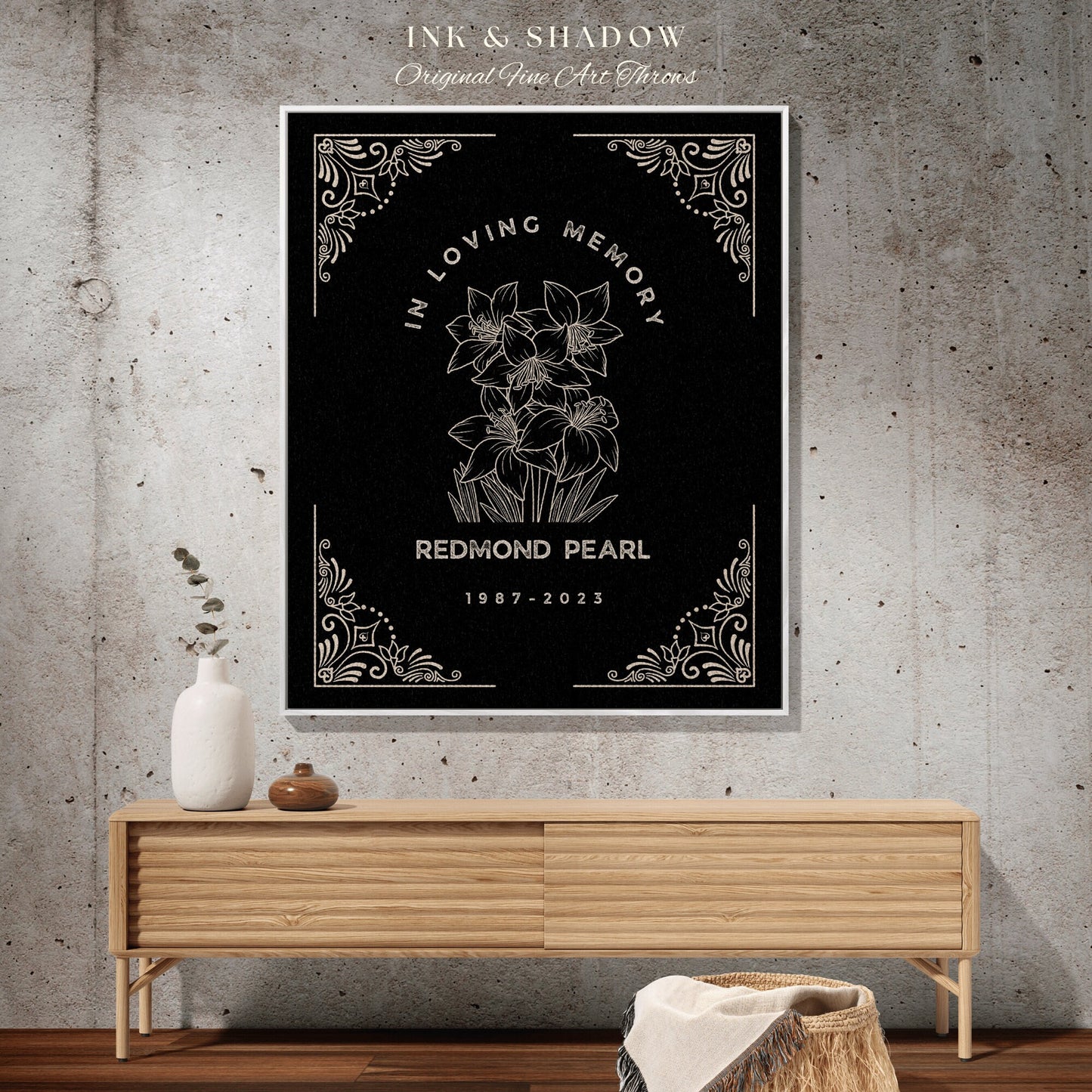 In Memoriam Woven Tapestry | In Loving Memory Gift Sympathy Blanket Woven Tapestry Personalized Memory Blanket Comforting Keepsake Custom |
