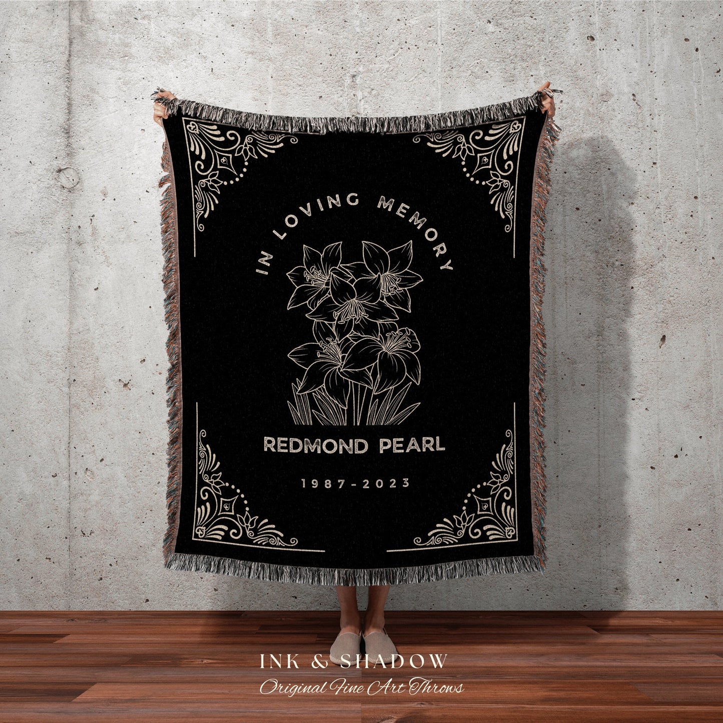 In Memoriam Woven Tapestry | In Loving Memory Gift Sympathy Blanket Woven Tapestry Personalized Memory Blanket Comforting Keepsake Custom |