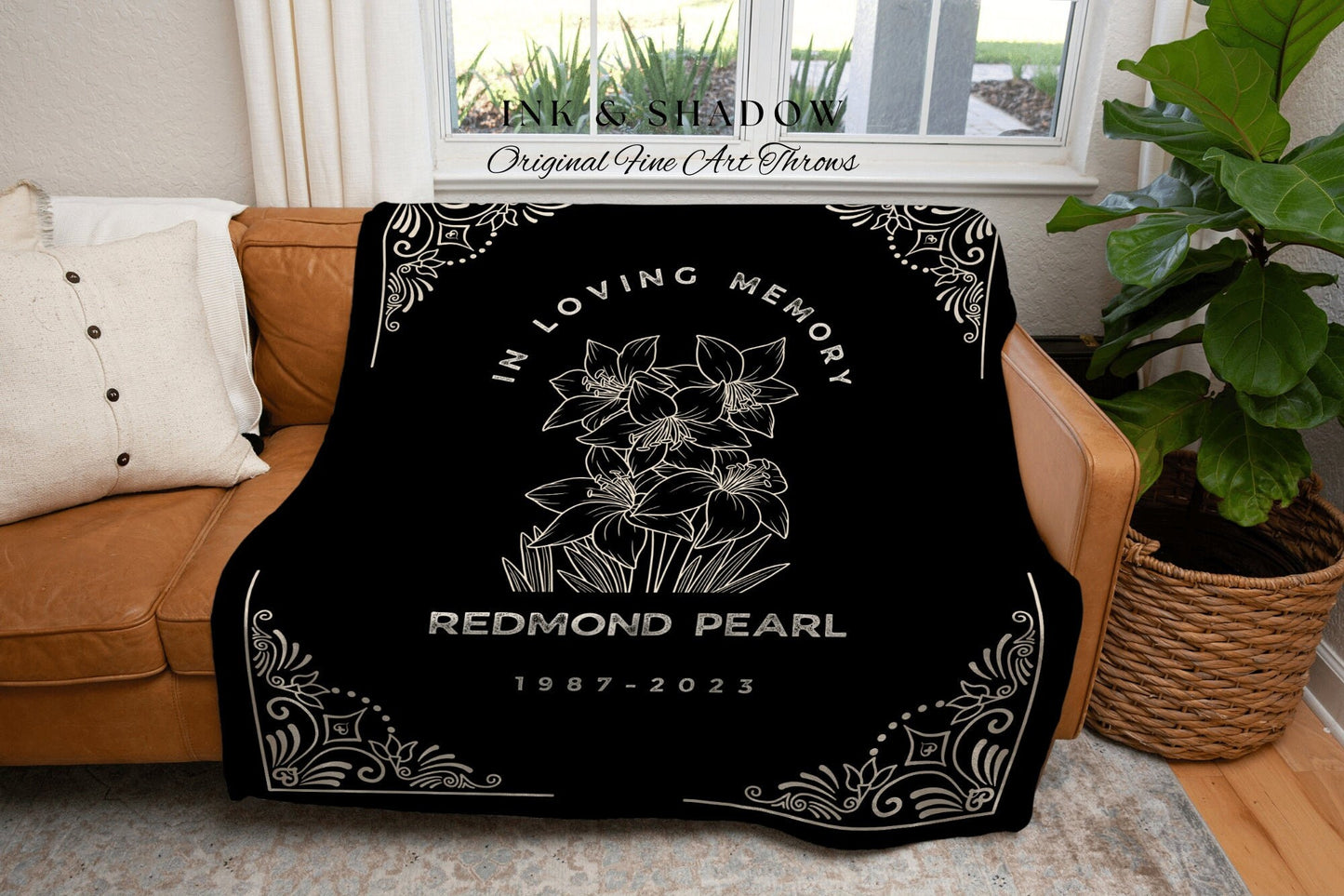 In Memoriam Woven Tapestry | In Loving Memory Gift Sympathy Blanket Woven Tapestry Personalized Memory Blanket Comforting Keepsake Custom |