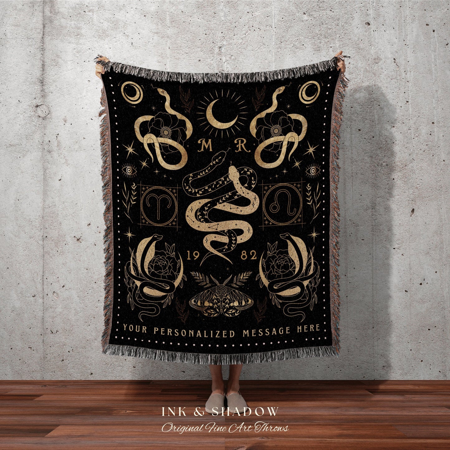 Couples Zodiac Blanket | Celestial Wedding Anniversary Gift Couples Astrology Custom Sign Blanket Woven Throw Personalized Wedding Custom |
