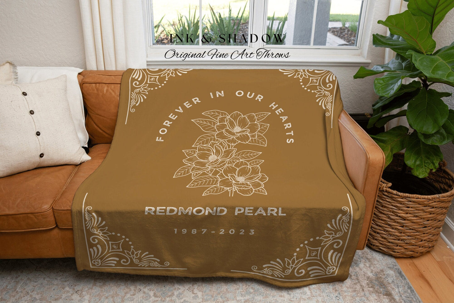 Forever in Our Hearts Memory Blanket | In Loving Memory Gift Sympathy Blanket Woven Tapestry Personalized Memory Blanket Comforting Keepsake