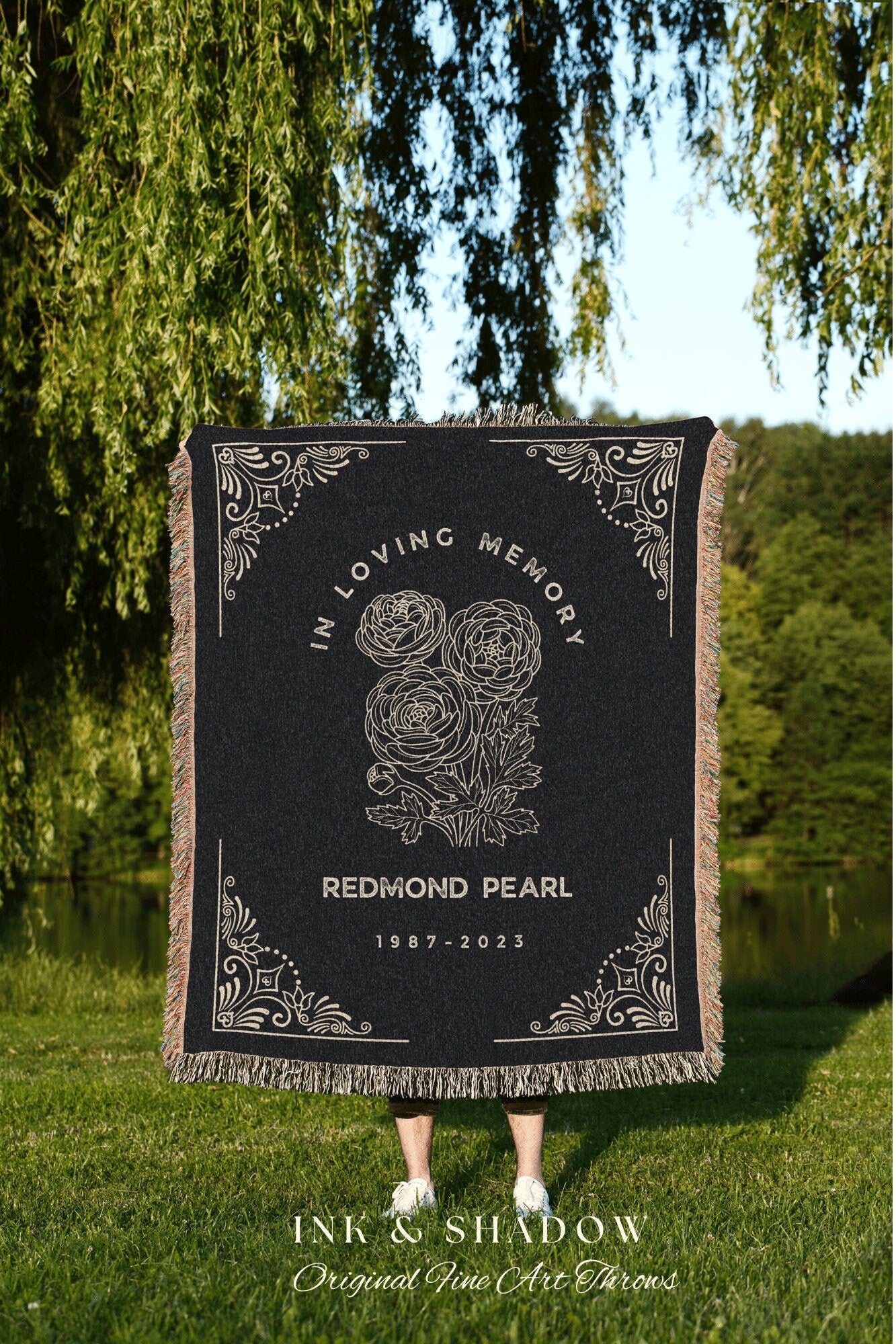 Memory Tapestry Woven Blanket | In Loving Memory Gift Sympathy Blanket Woven Tapestry Personalized Memory Blanket Comforting Keepsake Custom