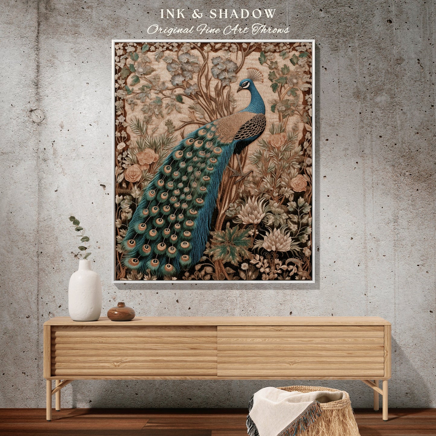 Eclectic Floral Woven Tapestry | Woodland Maximalist Fairycore Room Decor Woven Tapestry William Morris Style Cottagegoth Pastel Cottagecore