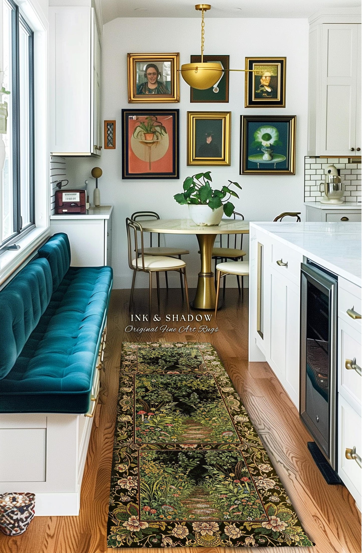 Toadstool Forest Mystical Mushroom Round Rug | Dark Academia Folklore Forest Inspired Fairycore Botanical Aesthetic Accent Rug Magical Style