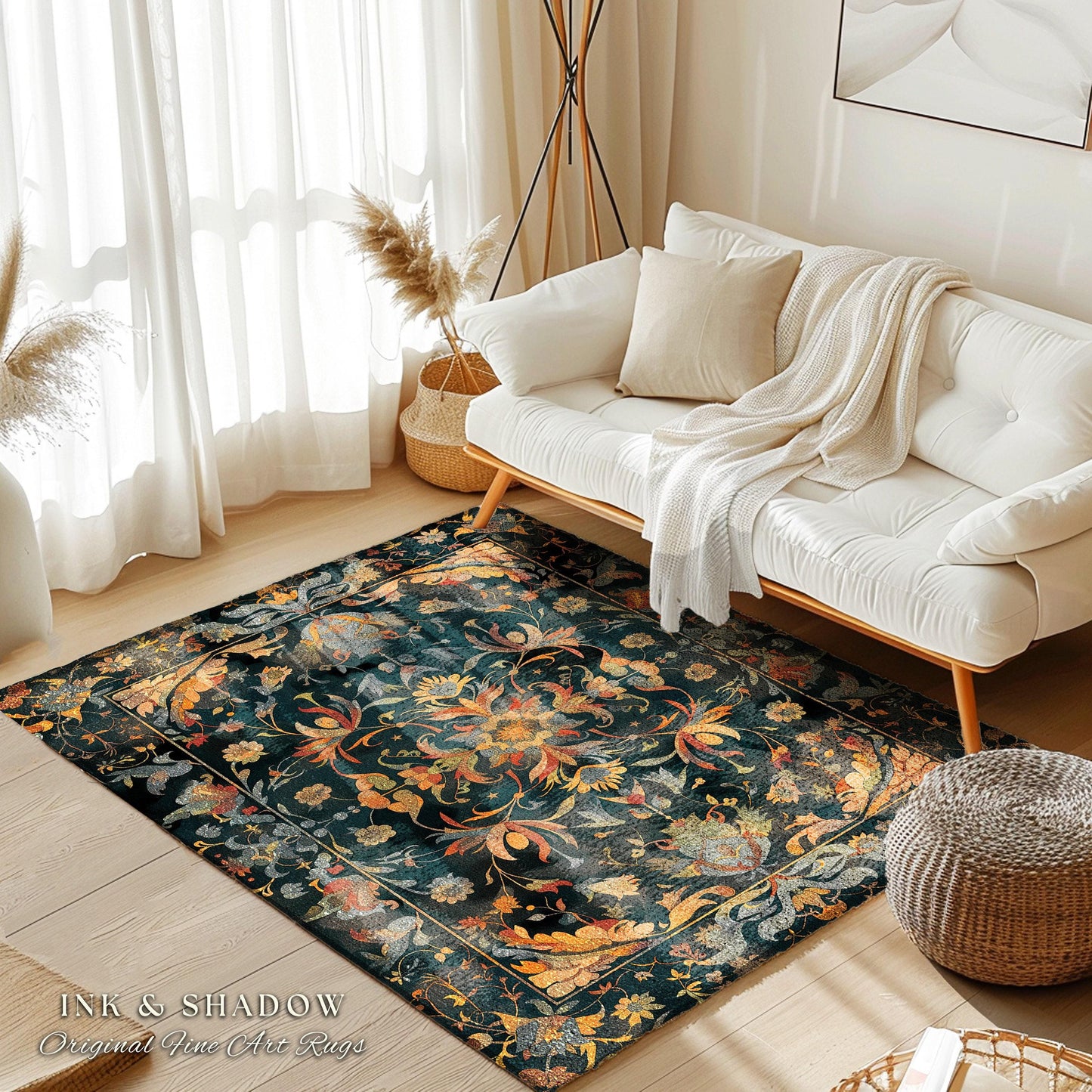 Colorful Area Rug Rainbow Style | Trippy Aesthetic Living Room Home Decor Hippie Gift Cottagecore Psychedelic Bedroom Mat Multi-Color Art