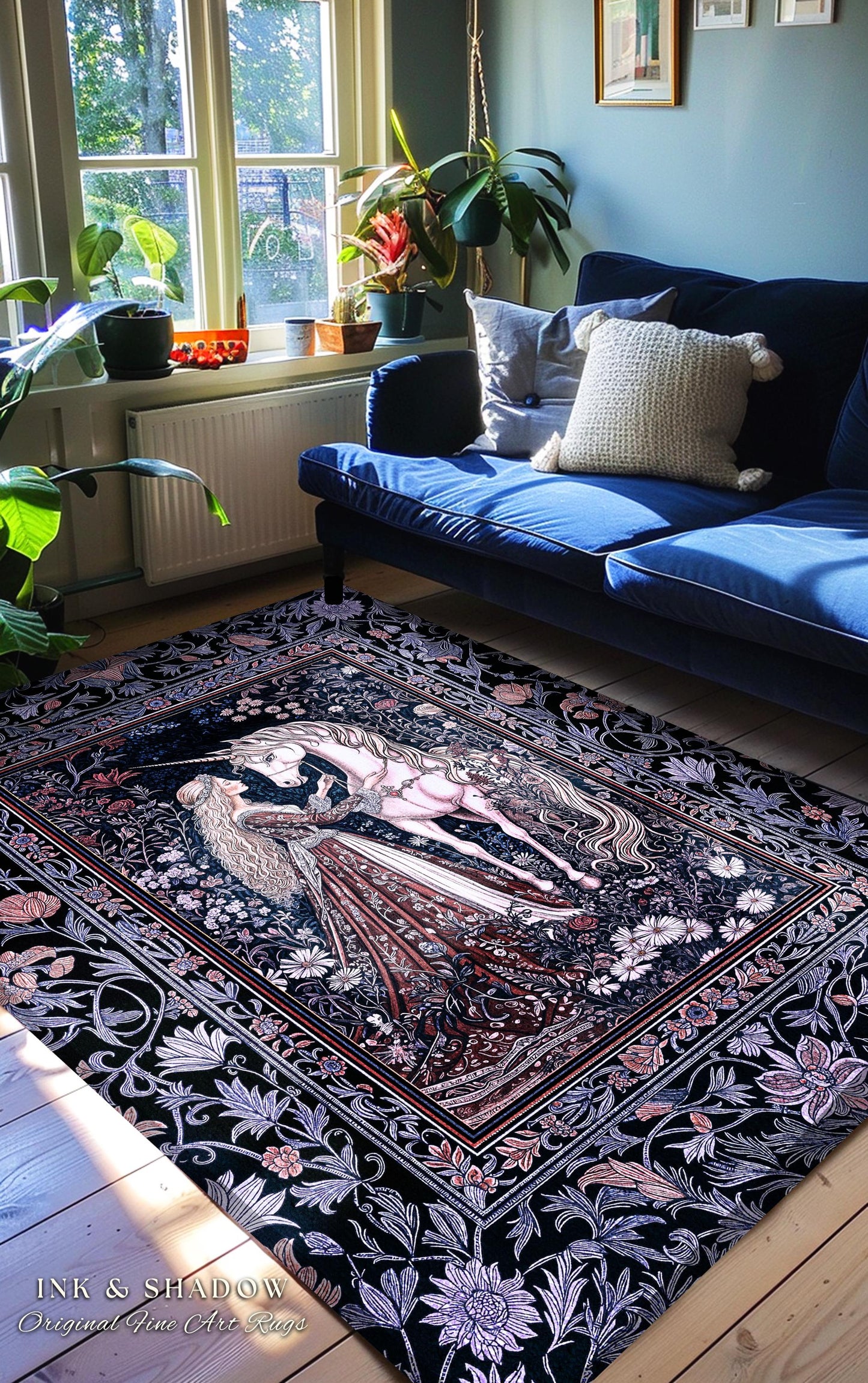 Enchanted Lavender Mystic Area Rug | Pastel Rococo Princesscore Decor Gothic Fairytale Home Decor Area Rug Storybook Dark Cottagecore Style