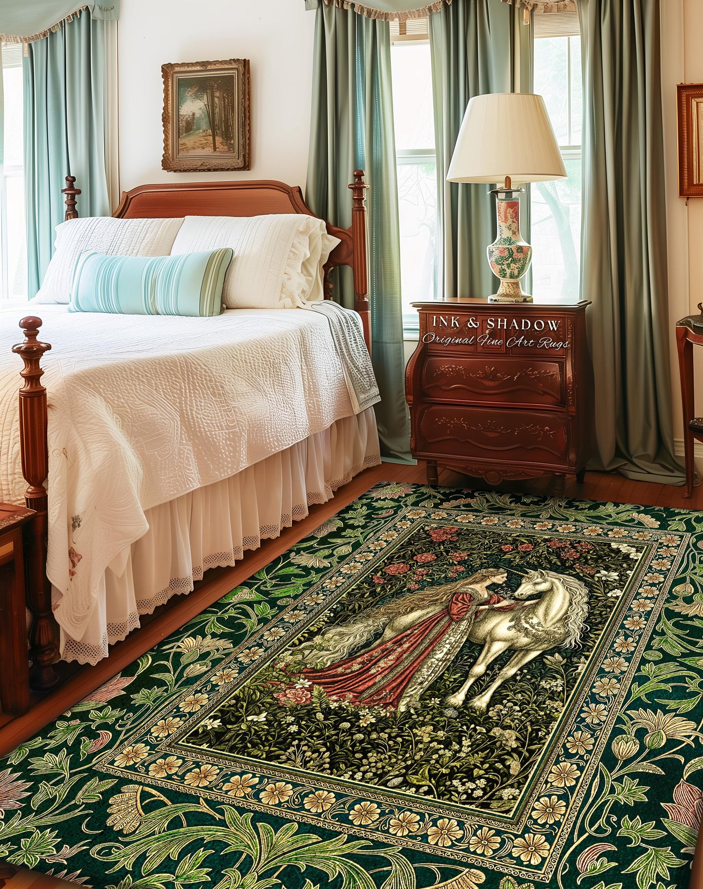 Fantasy Fairytale Princesscore Area Rug | Soft Fantasy Regency Cottagecore Bedroom Dark Romantic Home Decor Enchanted Rustic Storybook |