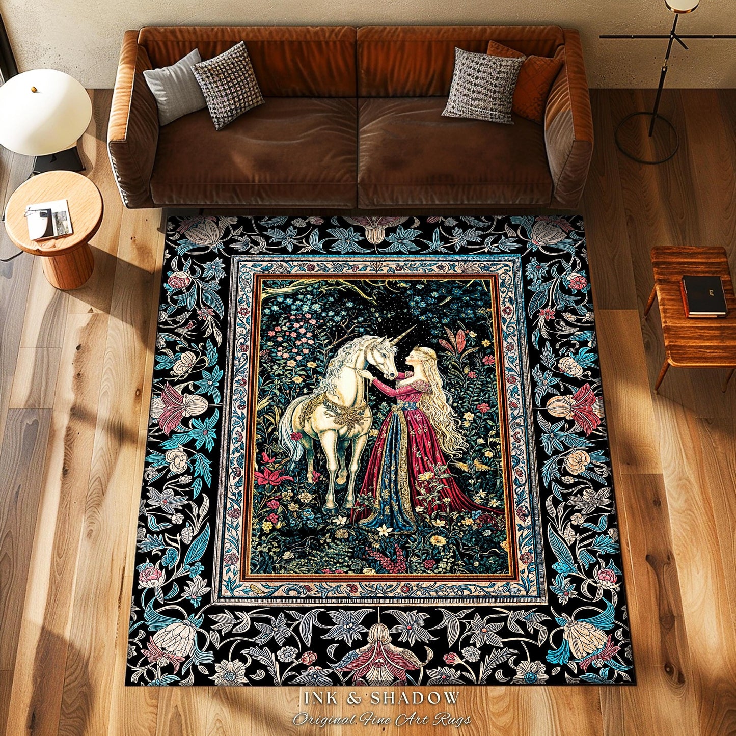Rustic Fairytale Dark Teal Accent Rug | Rococo Baroque Inspired Decor Medieval Princesscore Home Decor Dreamy Fantasy Bedroom Area Rug Boho