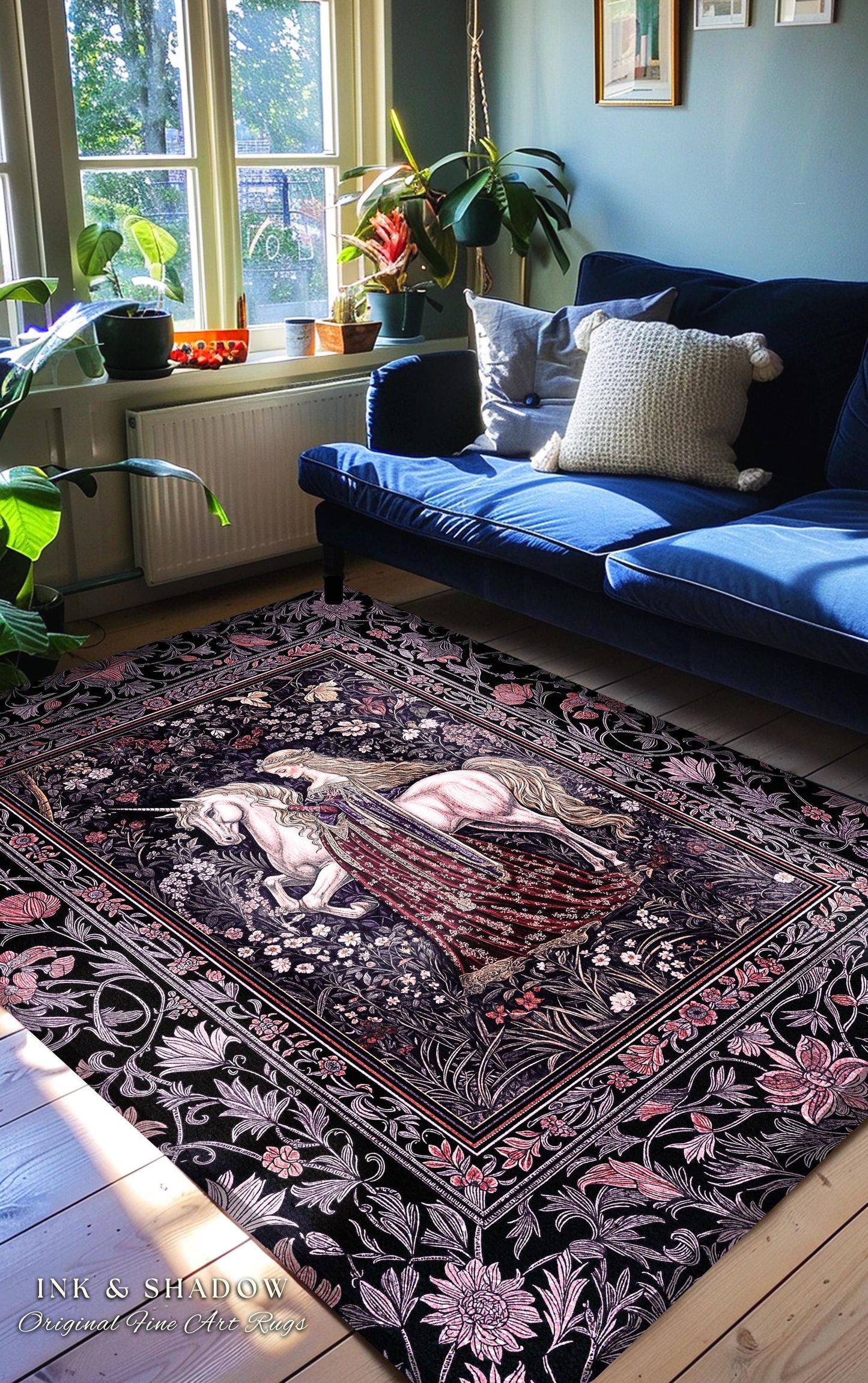 Pastel Whimsical Medieval Accent Rug | Enchanted Cottagecore Home Decor Romantic Goth Princess Bedroom Fairytale Regal Coquette Decor Boho |