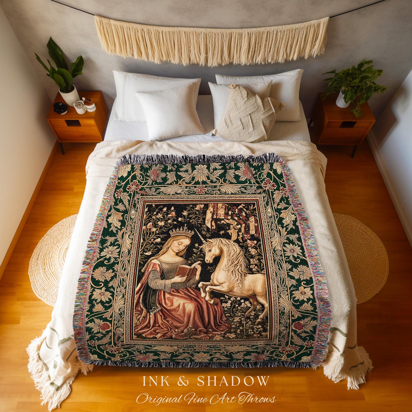 Baroque Storybook Rustic Wall Tapestry | Storybook Royalcore Decor Dark Romantic Cottagecore Tapestry Gothic Princess Woven Home Accent |