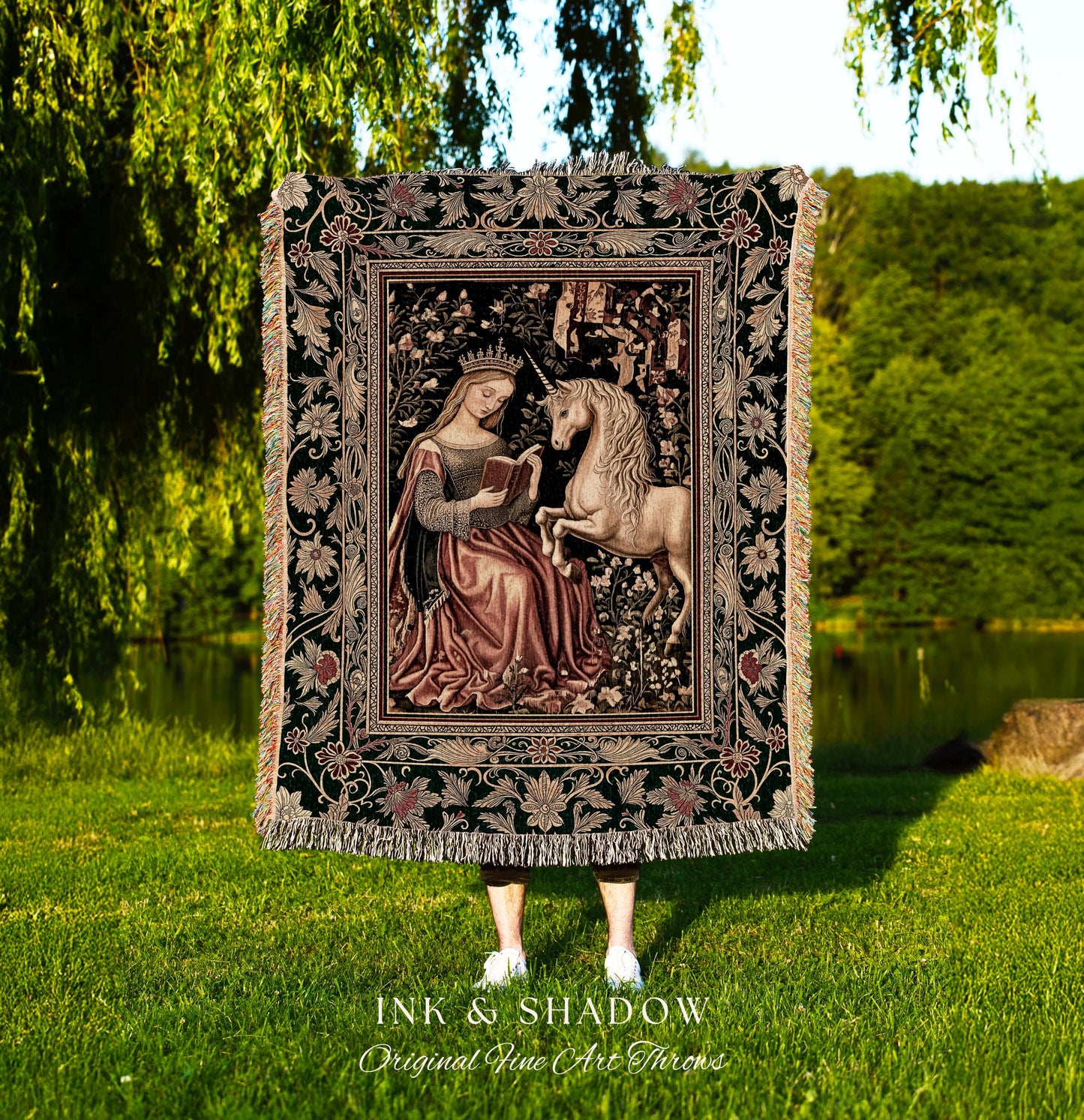 Baroque Storybook Rustic Wall Tapestry | Storybook Royalcore Decor Dark Romantic Cottagecore Tapestry Gothic Princess Woven Home Accent |