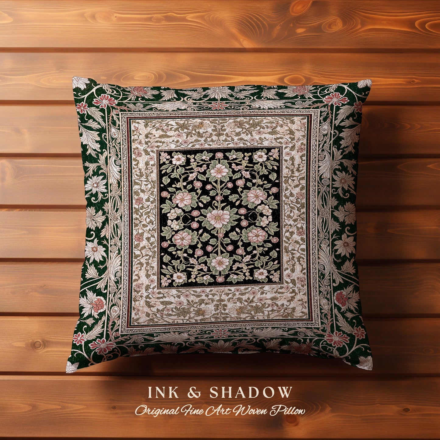 Victorian Garden Floral Tapestry Pillow Decorative Throw Cushion