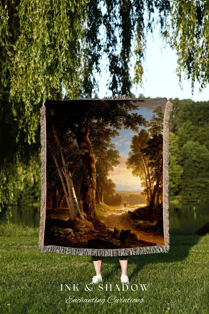 Oil Painting Tapestry Woven Wall Art | Dark Academia Woven Blanket Goth | Bookish Decor Aesthetic Victorian Gothic Tapestry Fine Art Decor |