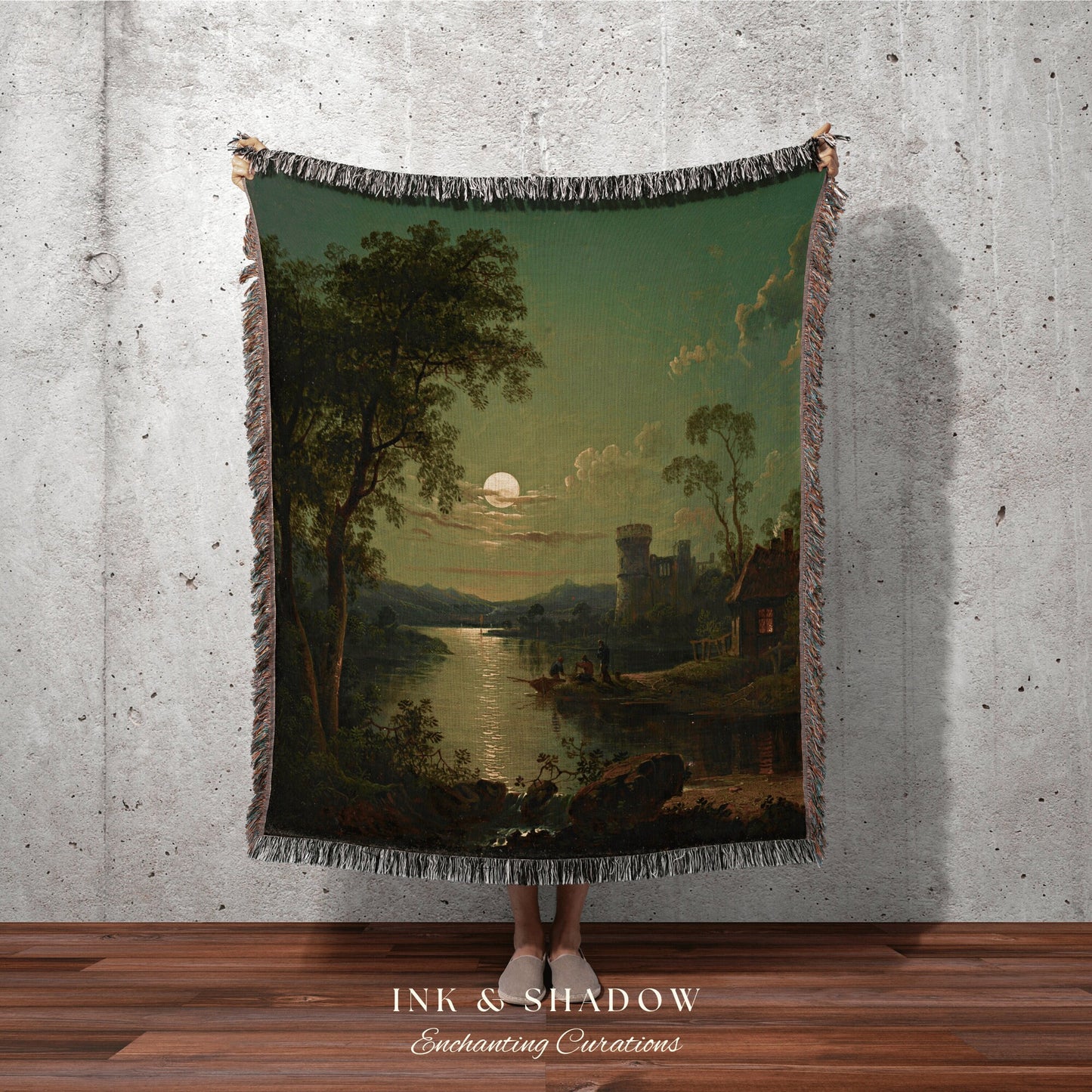 Botanical Landscape Wall Art Vintage Aesthetic | Fine Art Blanket Woven Wall Art | Bookish Decor Aesthetic Victorian Tapestry Vintage Decor