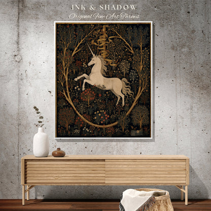 Unicorn Art Blanket Woven Tapestry | Medieval Room Decor Tapestry Cottagecore | Fairycore Aesthetic Room Decor Magical Tapestry Unicorn Art