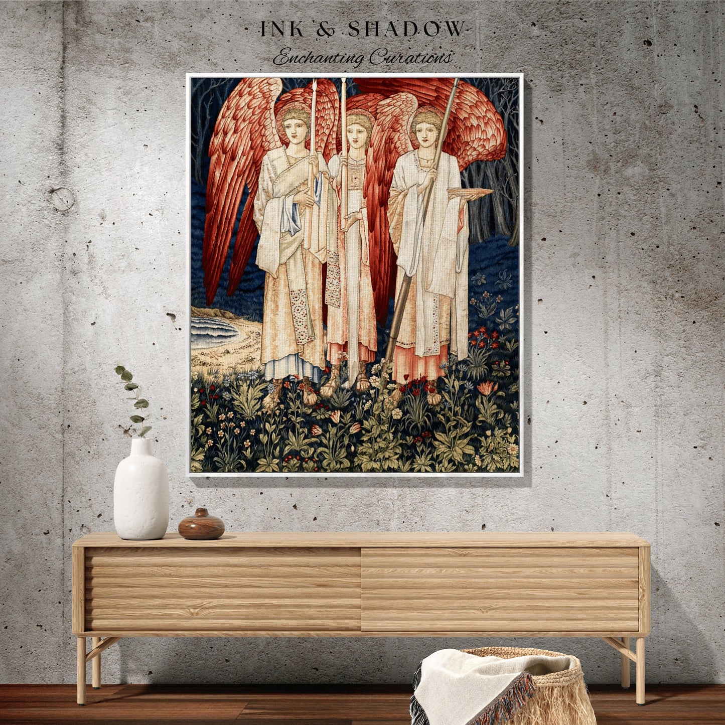 Medieval Art Tapestry Woven Wall Hanging | Renaissance Art Vintage Aesthetic | Dark Academia Medieval Aesthetic Gothic Decor Blanket Woven |