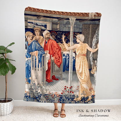 William Morris Tapestry Woven Art Wall Hanging | Renaissance Art Vintage Aesthetic | Dark Academia Medieval Aesthetic Gothic Decor Blanket |