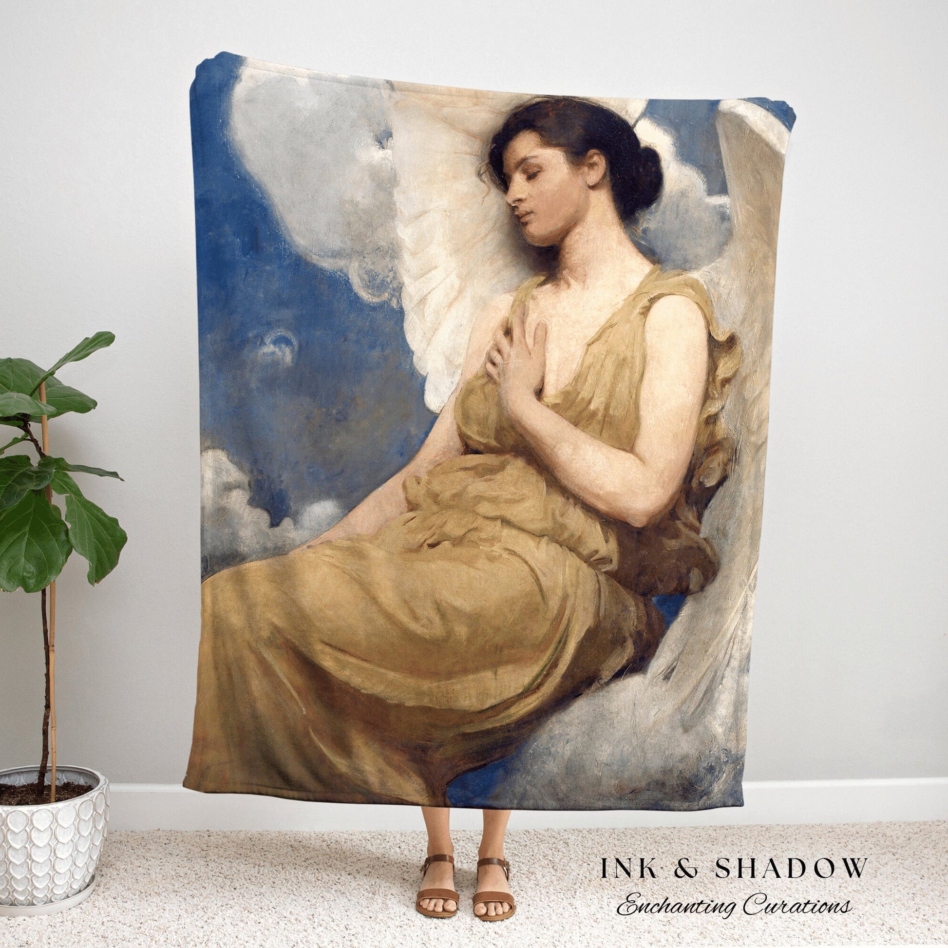 Angel Painting Tapestry | Abbott Handerson Thayer Painting Blanket Woven | Renaissance Art Decor | Medieval Aesthetic Gothic Decor Blanket