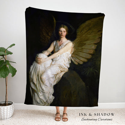 Soft Girl Room Decor Angel Aesthetic | Abbott Handerson Thayer Painting Blanket Woven | Renaissance Art Decor | Biblical Decor Gothic Angel