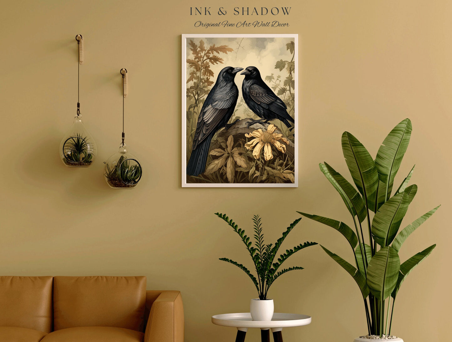 Crow Art Poster Print | Gothic Room Decor Crowcore Decor Dark Academia Poster Print Wall Art Printable | Macabre Room Decor Vintage Print |