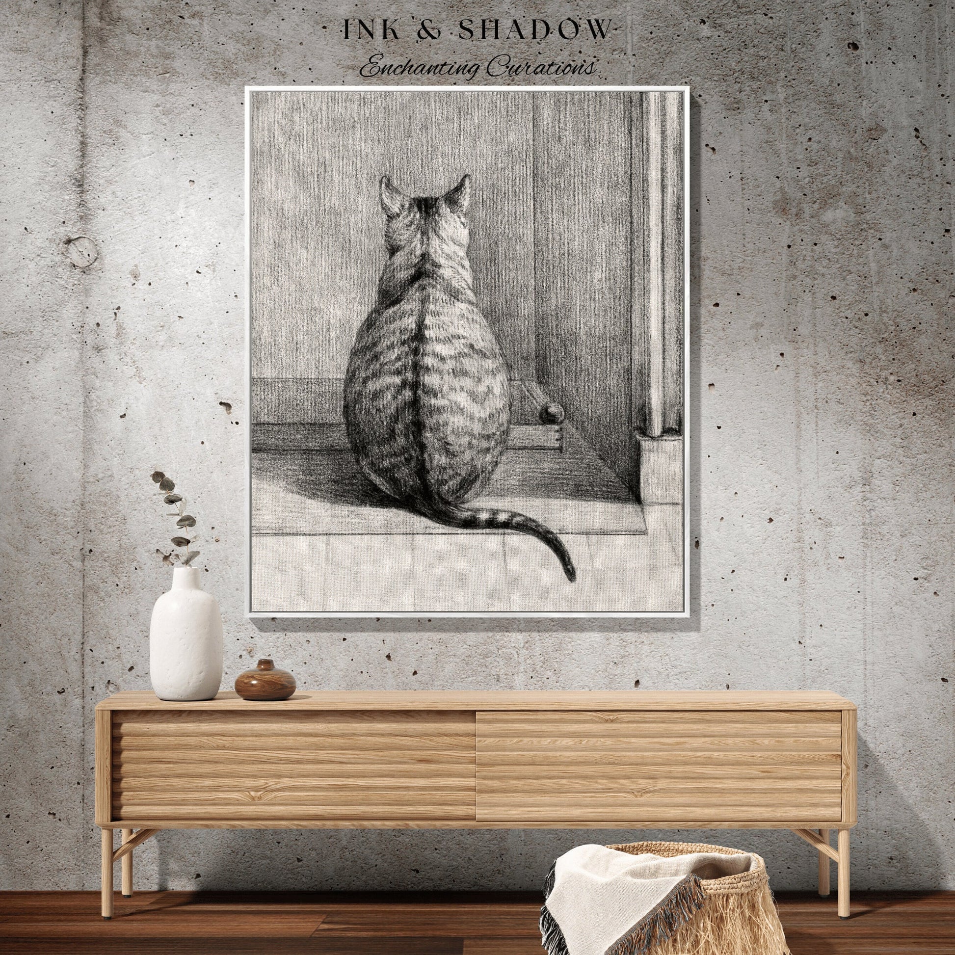 Cat Tapestry Woven Wall Hanging | Jean Bernard Drawing | Funny Tapestry Art Blanket Woven | Throw Blanket Dark Aesthetic Room Decor Cat Art