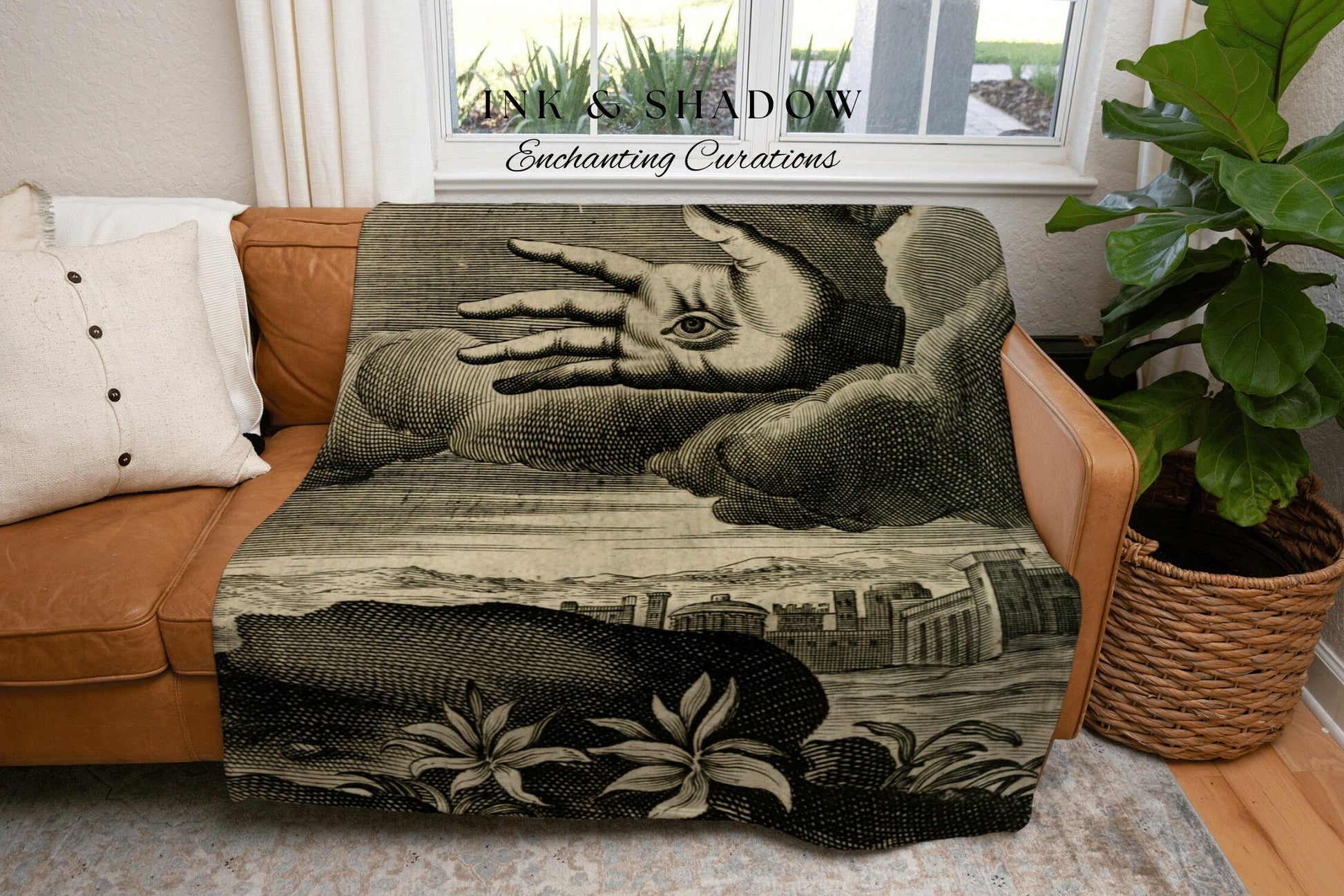 Dark Academia Tapestry Woven Blanket | Woven Wall Hanging Whimsigoth Decor | "Recueil D'emblemes Divers" | Dark Cottagecore Gothic Tapestry