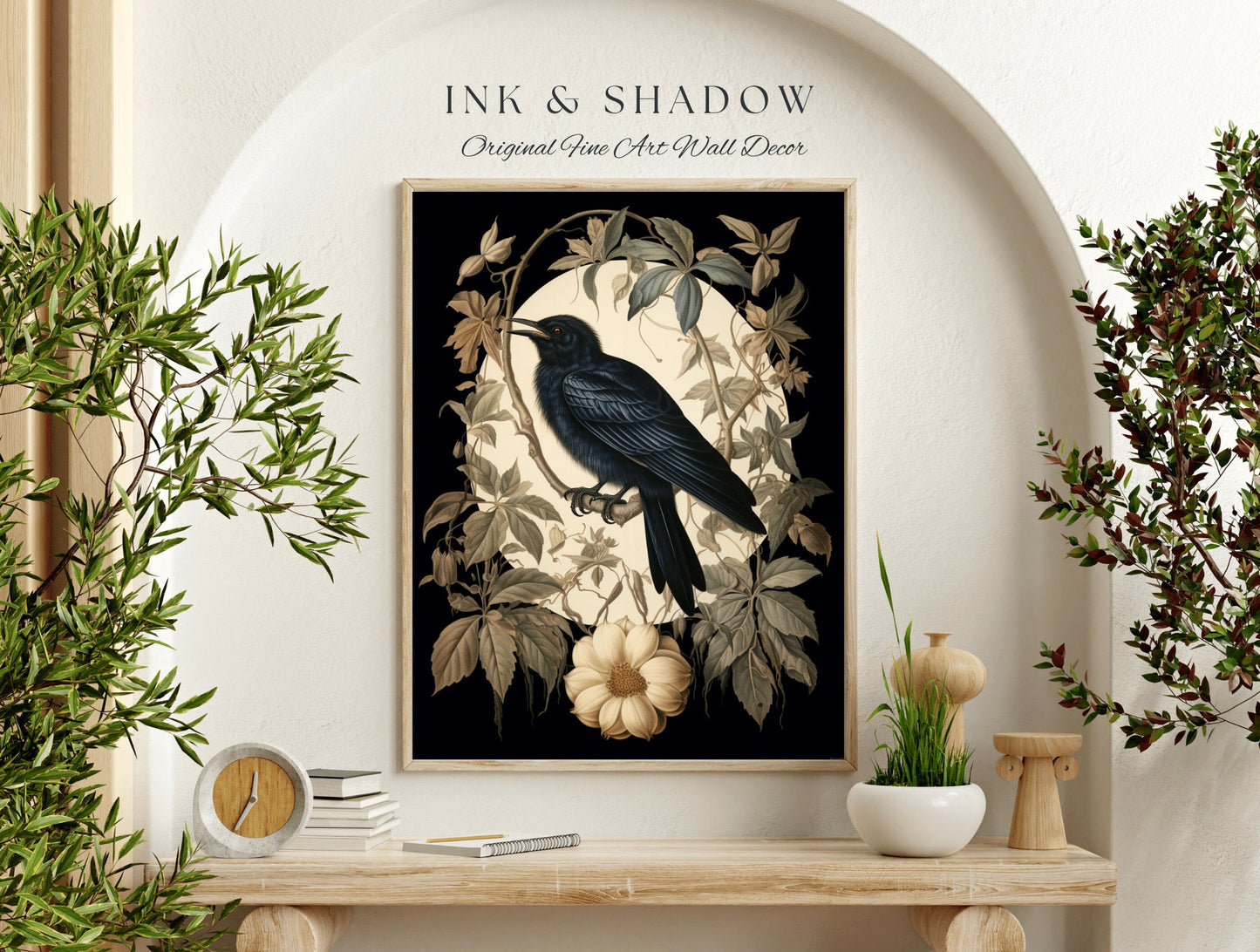 Dark Academia Poster Print | Gothic Room Decor Crowcore Decor Dark Academia Poster Print Wall Art Printable | Macabre Room Decor Vintage Art