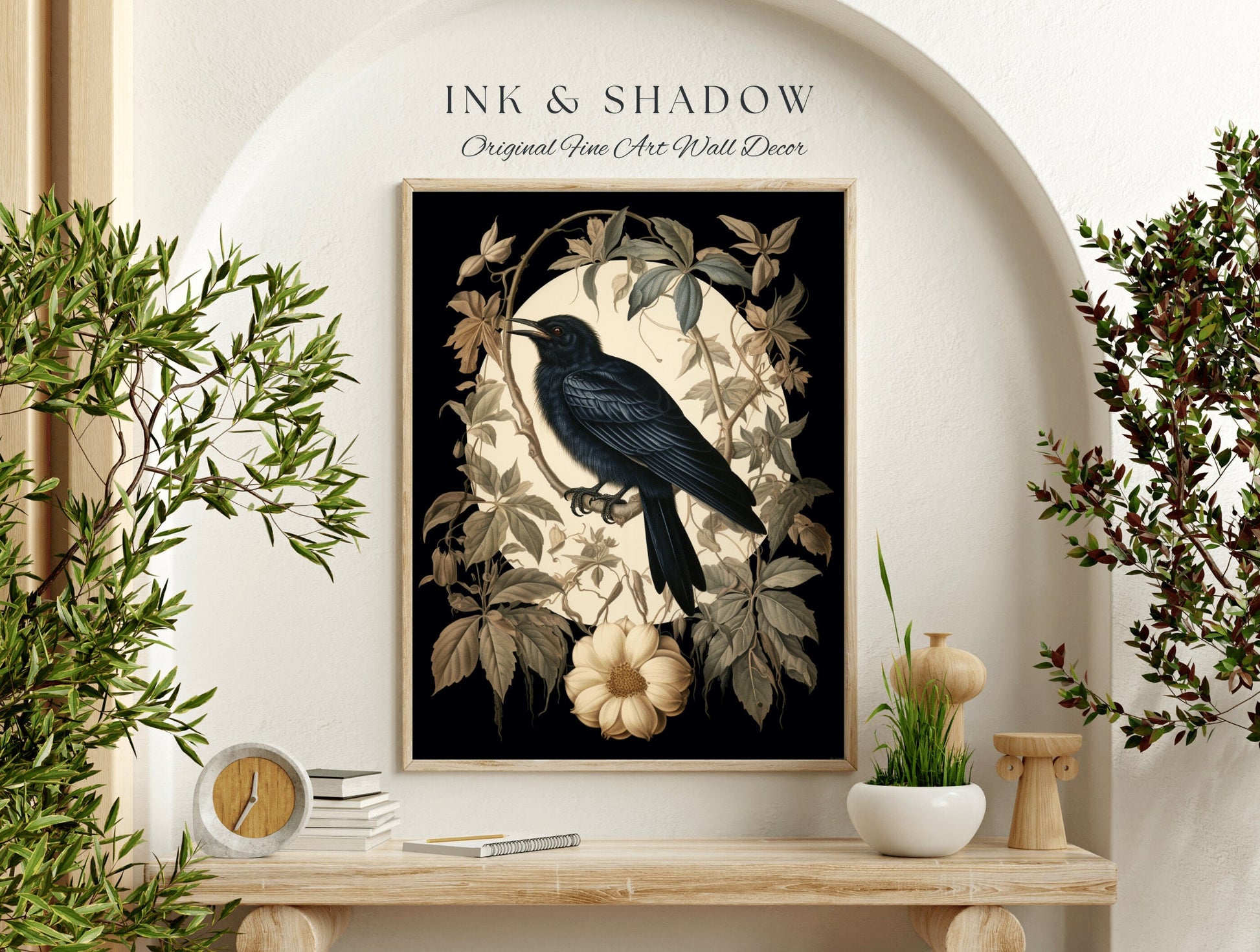 Dark Academia Poster Print | Gothic Room Decor Crowcore Decor Dark Academia Poster Print Wall Art Printable | Macabre Room Decor Vintage Art