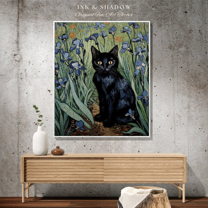 Painting Tapestry Vincent Van Gogh Painting Black Cat Art | Funny Tapestry Van Gogh Inspired Throw Blanket Woven Wall Art Cat Decor Eclectic