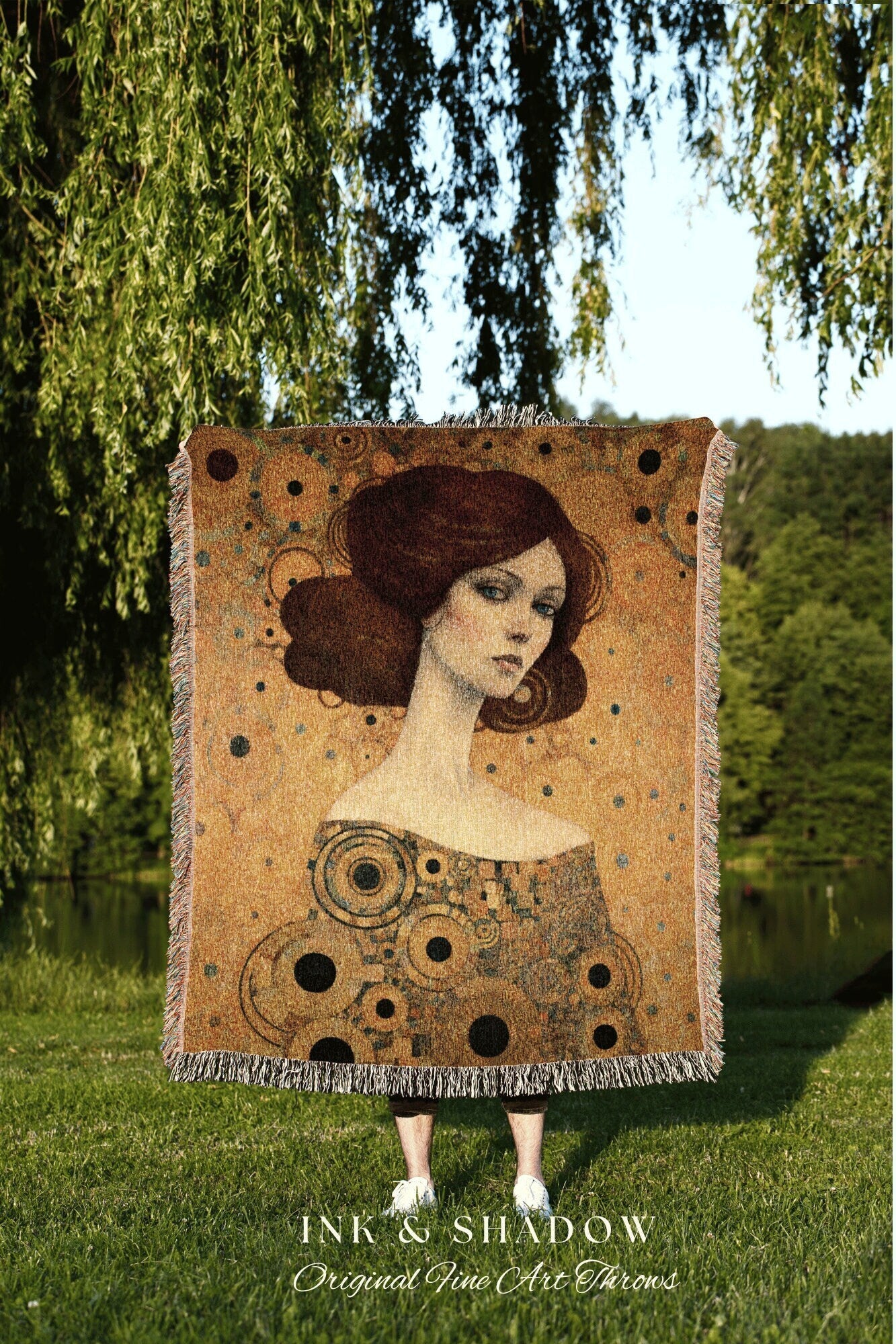 Personalized Virgo Tapestry Zodiac Art | Virgo Wall Art Gustav Klimt Wall Art | Virgo Gift Custom Star Sign Celestial Art Blanket Woven |