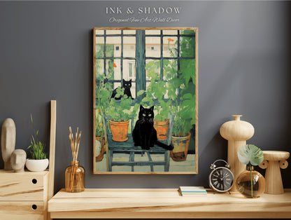 Botanical Painting Poster Vincent Van Gogh Poster Black Cat Art | Tapestry Van Gogh Painting Famous Art Poster Black Cat Wall Decor Eclectic