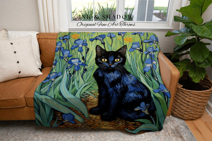 Painting Tapestry Vincent Van Gogh Painting Black Cat Art | Funny Tapestry Van Gogh Inspired Throw Blanket Woven Wall Art Cat Decor Eclectic