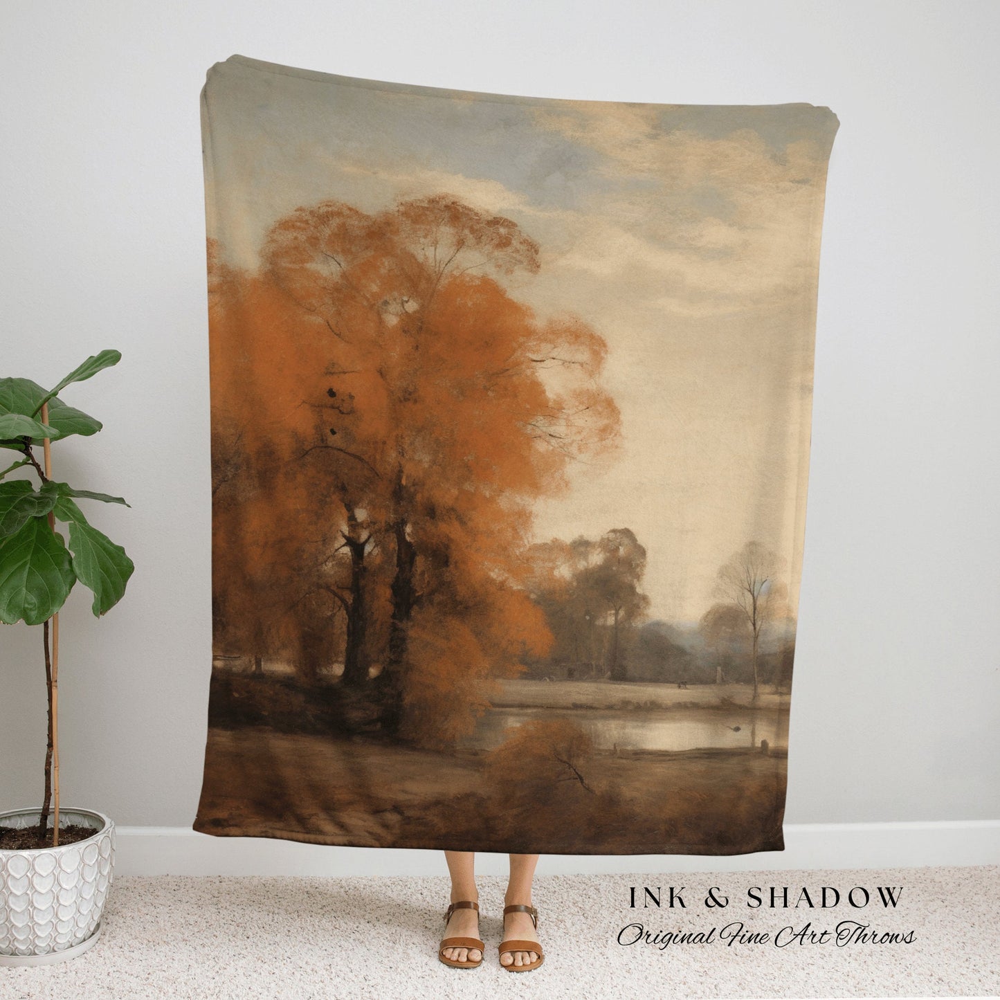 Autumn Leaves Cozy Blanket Fall Aesthetic Wall Tapestry Woven Art Housewarming Gift | Throw Blanket Cozy Aesthetic Home Decor Vintage Fall |