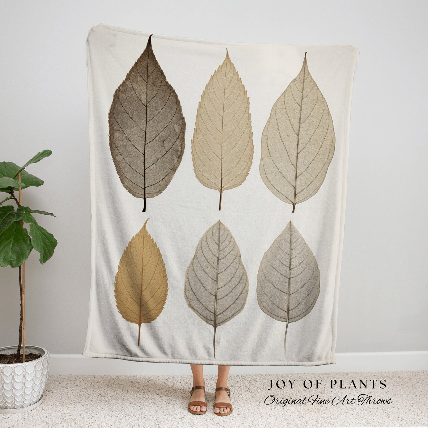 Fall Leaves Minimalist Tapestry Blanket Autumn Aesthetic Wall Tapestry Woven Art Housewarming Gift | Botanical Blanket Modern Home Decor |