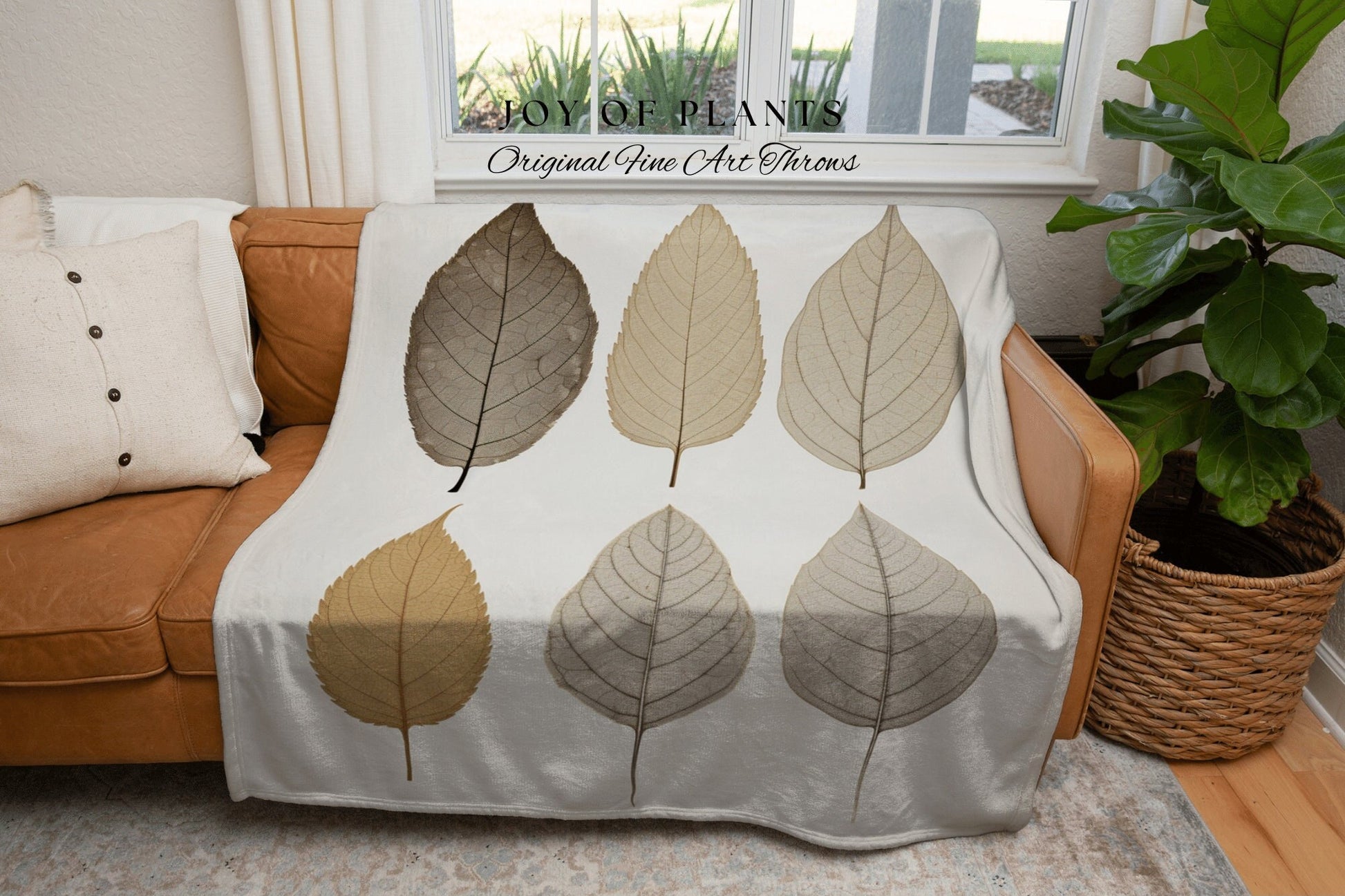 Fall Leaves Minimalist Tapestry Blanket Autumn Aesthetic Wall Tapestry Woven Art Housewarming Gift | Botanical Blanket Modern Home Decor |