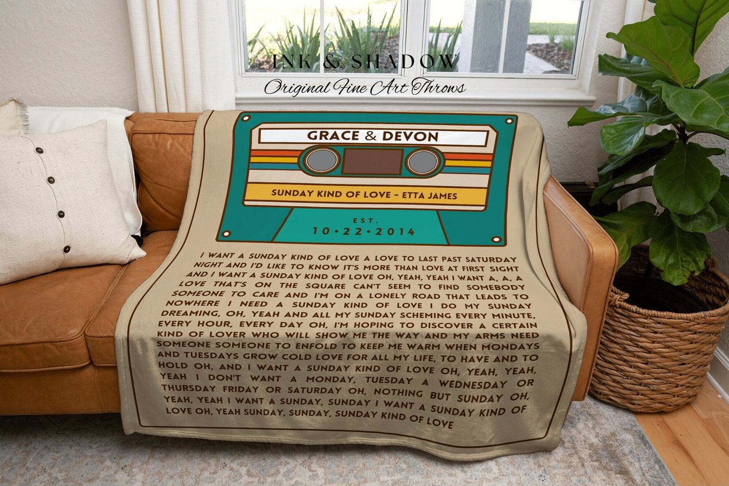 Our Song Custom Blanket for Couples Gift Meaningful Anniversary Gift Personalized | Cassette Blanket Custom Wedding Song Lyrics Blanket Gift