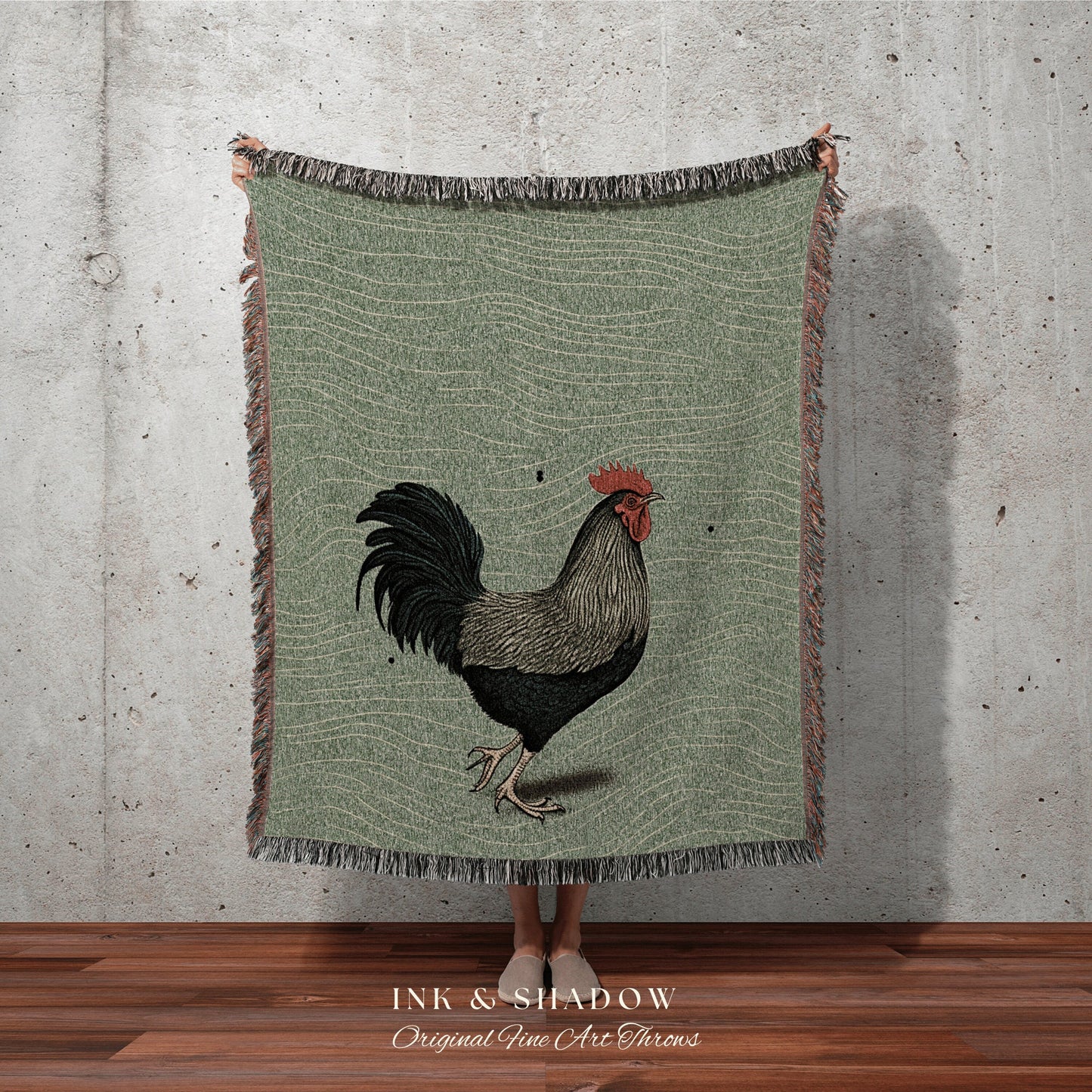 Boho Chicken Tapestry Farmhouse Home Decor | Funny Chicken Mom Gift Tapestry Woven Blanket Cute Cottagecore Wall Art Funny Tapestry Rooster