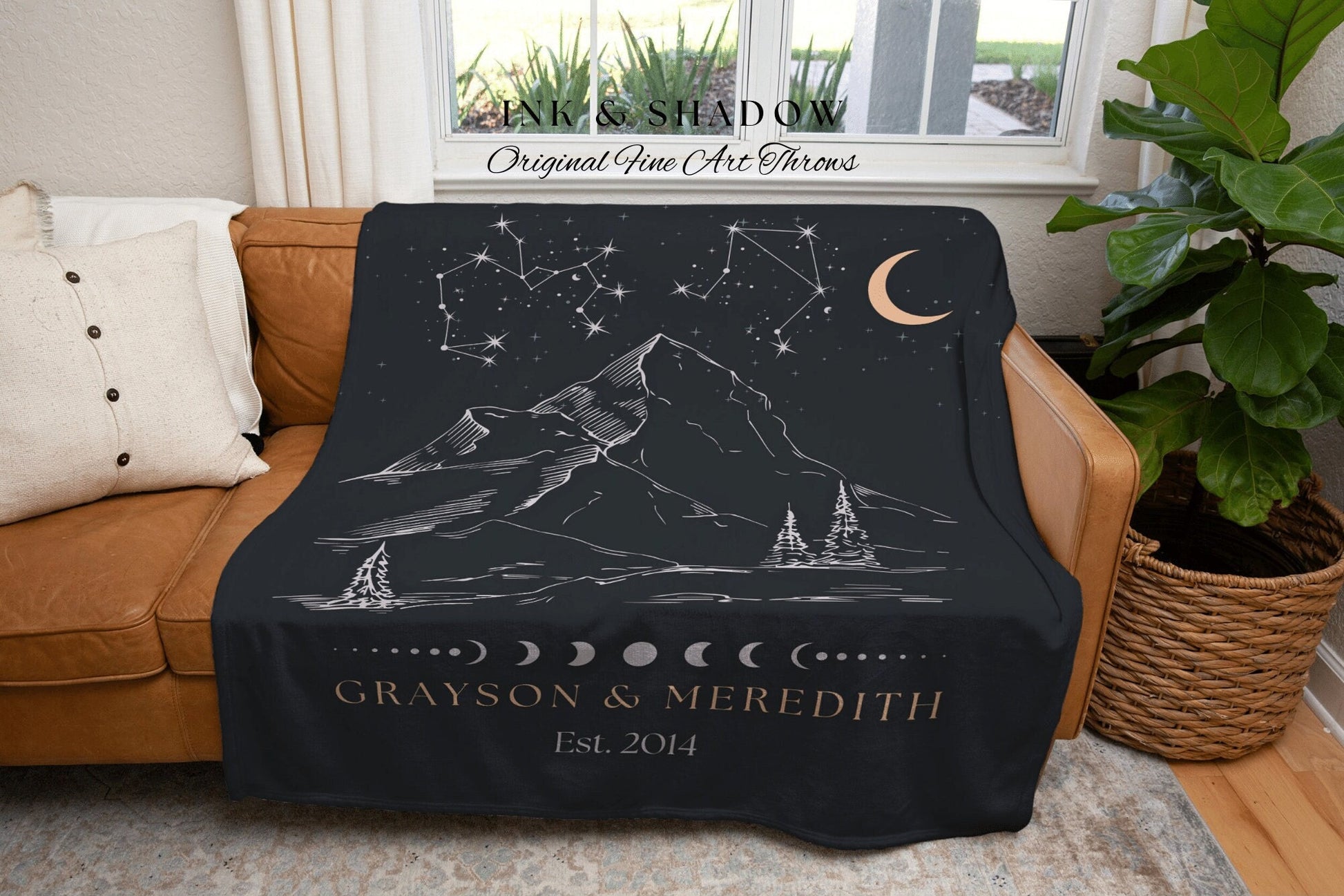 Anniversary Constellation Tapestry | Wedding Anniversary Gift Custom Couples Custom Star Sign Blanket Woven Tapestry Thoughtful Wedding Gift