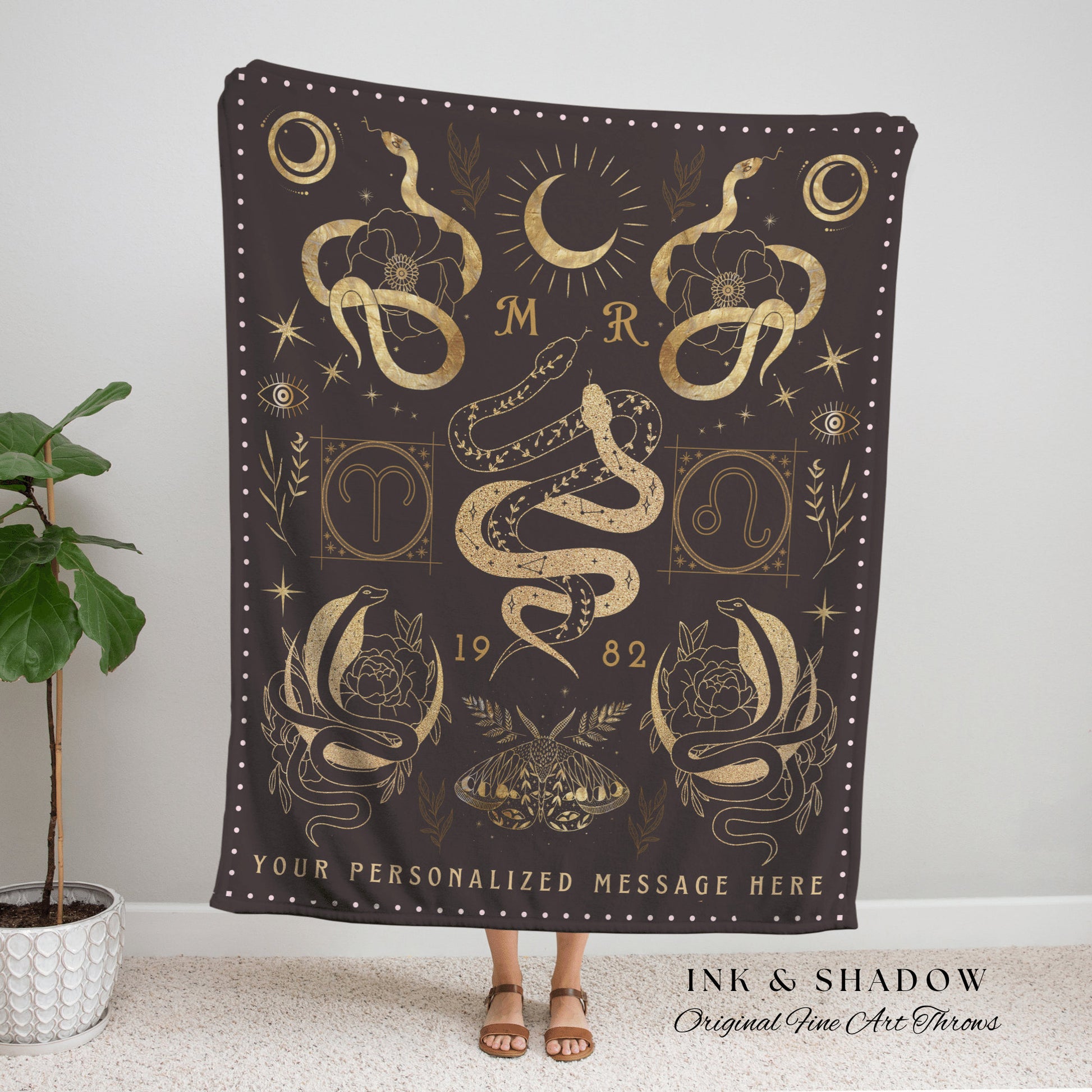 Personalized Astrology Blanket | Celestial Wedding Anniversary Couple Custom Zodiac Sign Blanket Woven Throw Personalized Wedding Custom Art