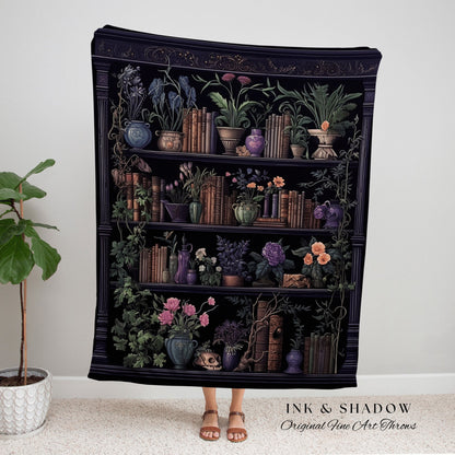 Book Lover Tapestry Blanket | Library Blanket Goth Home Decor Dark Academia Book Lovers Gift Witchy Room Decor Vintage Book Lover Tapestry