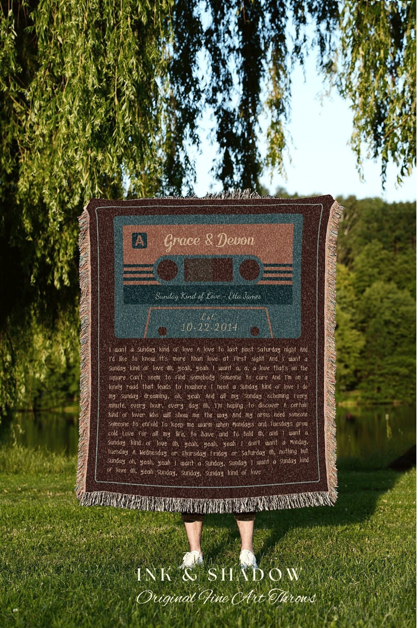 Anniversary Gift Custom Song Lyric Blanket Personalized Tapestry | Meaningful Anniversary Gift Personalized Blanket Custom Song Blanket Gift