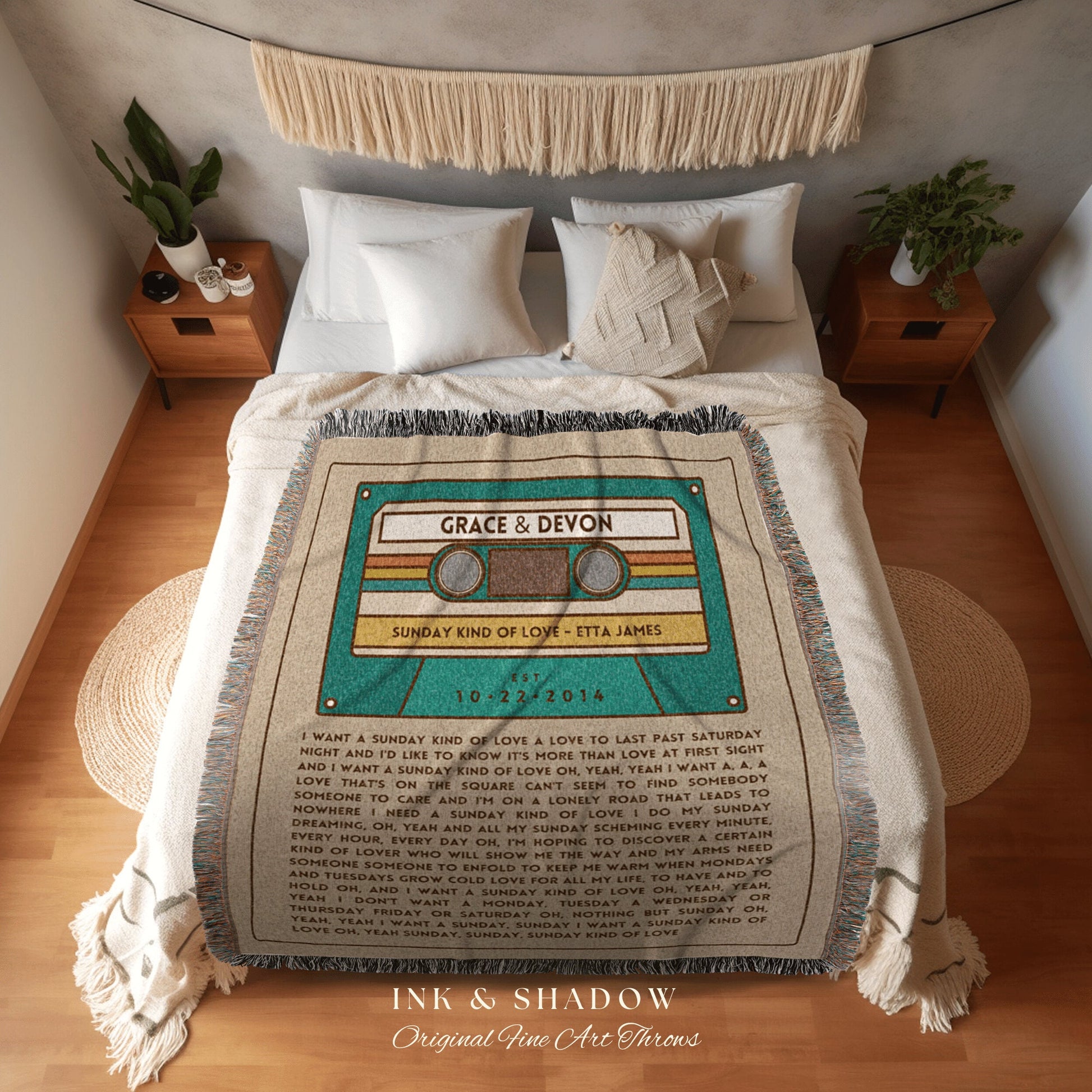 Our Song Custom Blanket for Couples Gift Meaningful Anniversary Gift Personalized | Cassette Blanket Custom Wedding Song Lyrics Blanket Gift