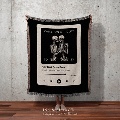 Couples Custom Song Blanket | Woven Tapestry Custom Best Friend Blanket Our Song Tapestry Woven Blanket Our Song First Dance Wedding Gift |