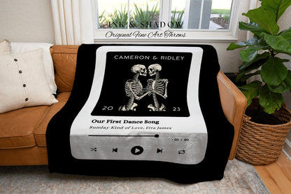 Couples Custom Song Blanket | Woven Tapestry Custom Best Friend Blanket Our Song Tapestry Woven Blanket Our Song First Dance Wedding Gift |