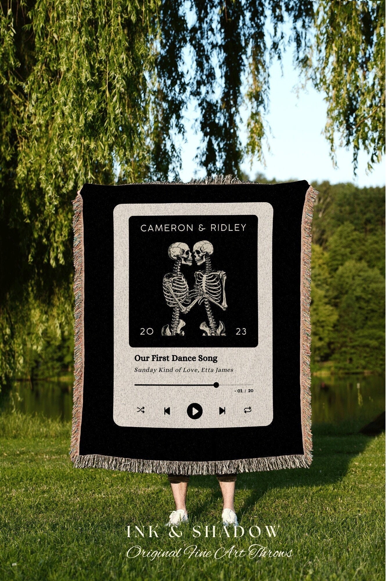 Couples Custom Song Blanket | Woven Tapestry Custom Best Friend Blanket Our Song Tapestry Woven Blanket Our Song First Dance Wedding Gift |