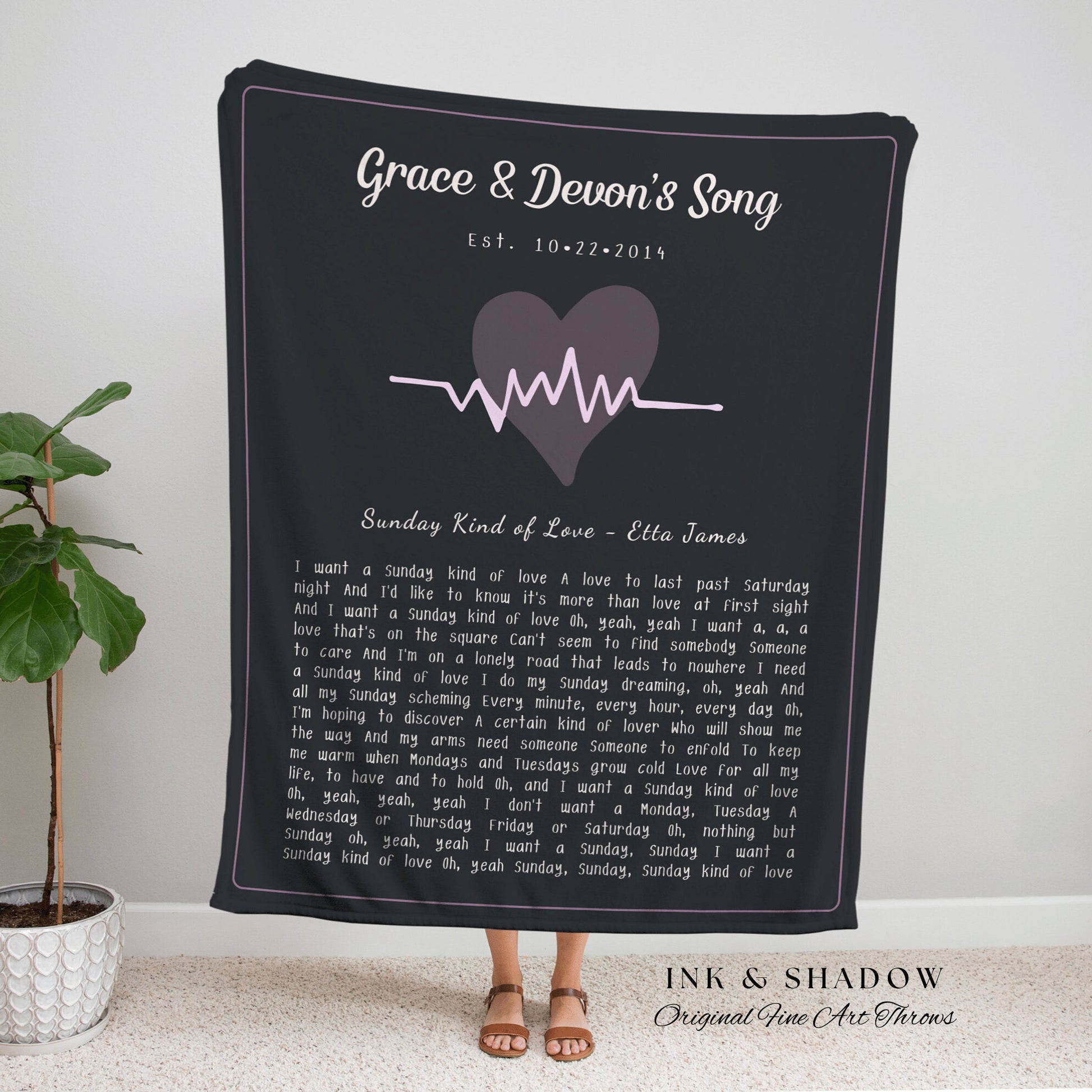 Couples Lyric Blanket Vintage | Custom Song Gift BFF Blanket Our Song Tapestry Woven Blanket Our Song First Dance Wedding Sentimental Gift |